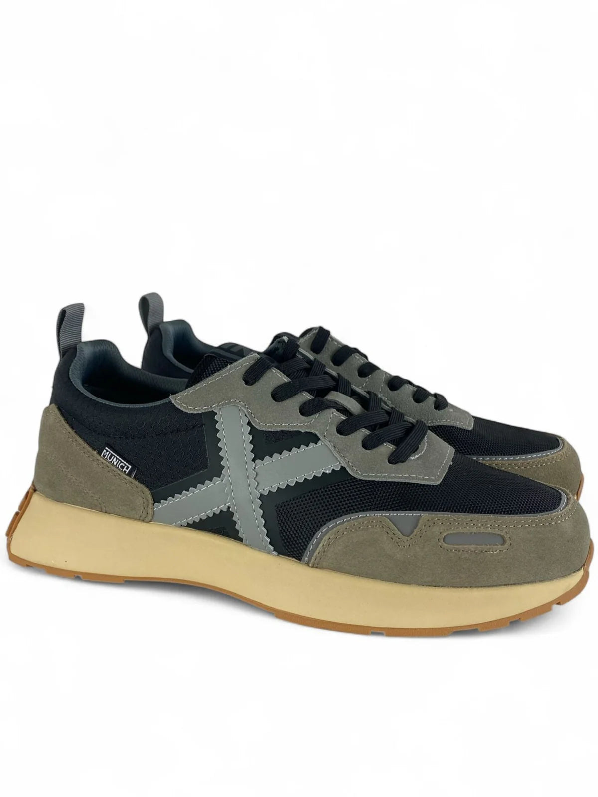 MUNICH SNEAKER IN SUEDE E TELA GRIGIO