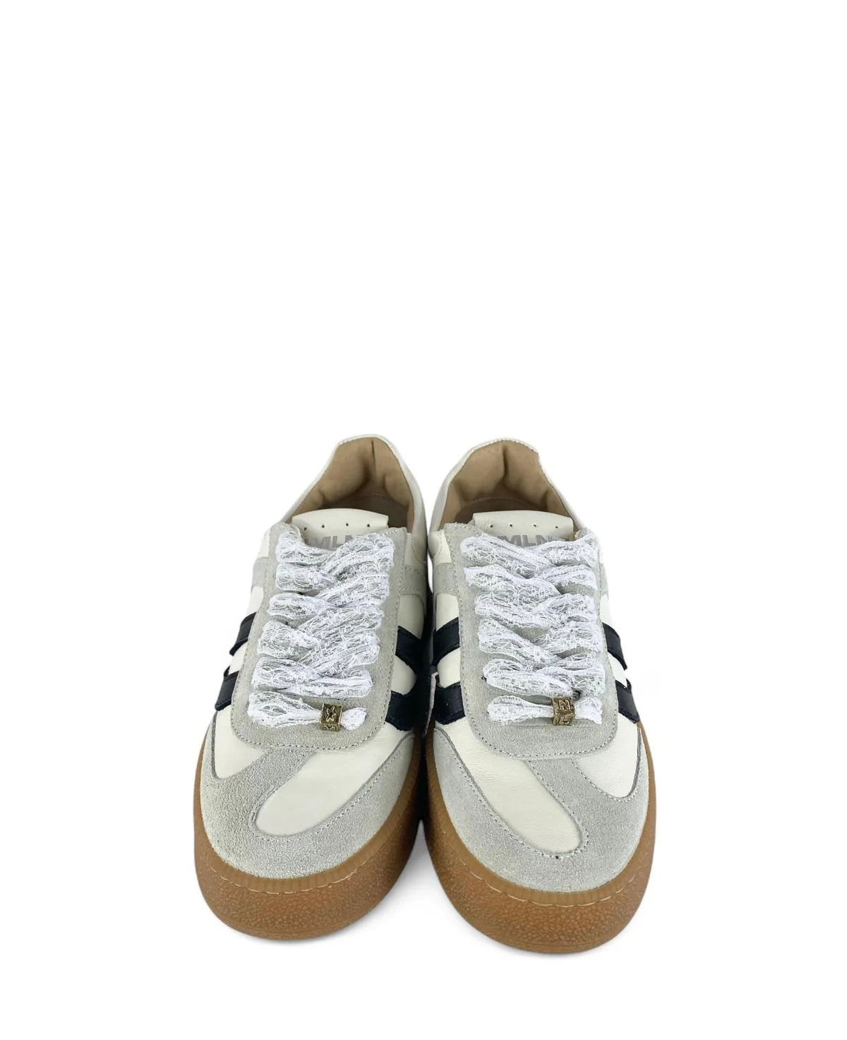 MELINE SNEAKER IN PELLE E SUEDE LACCI IN PIZZO