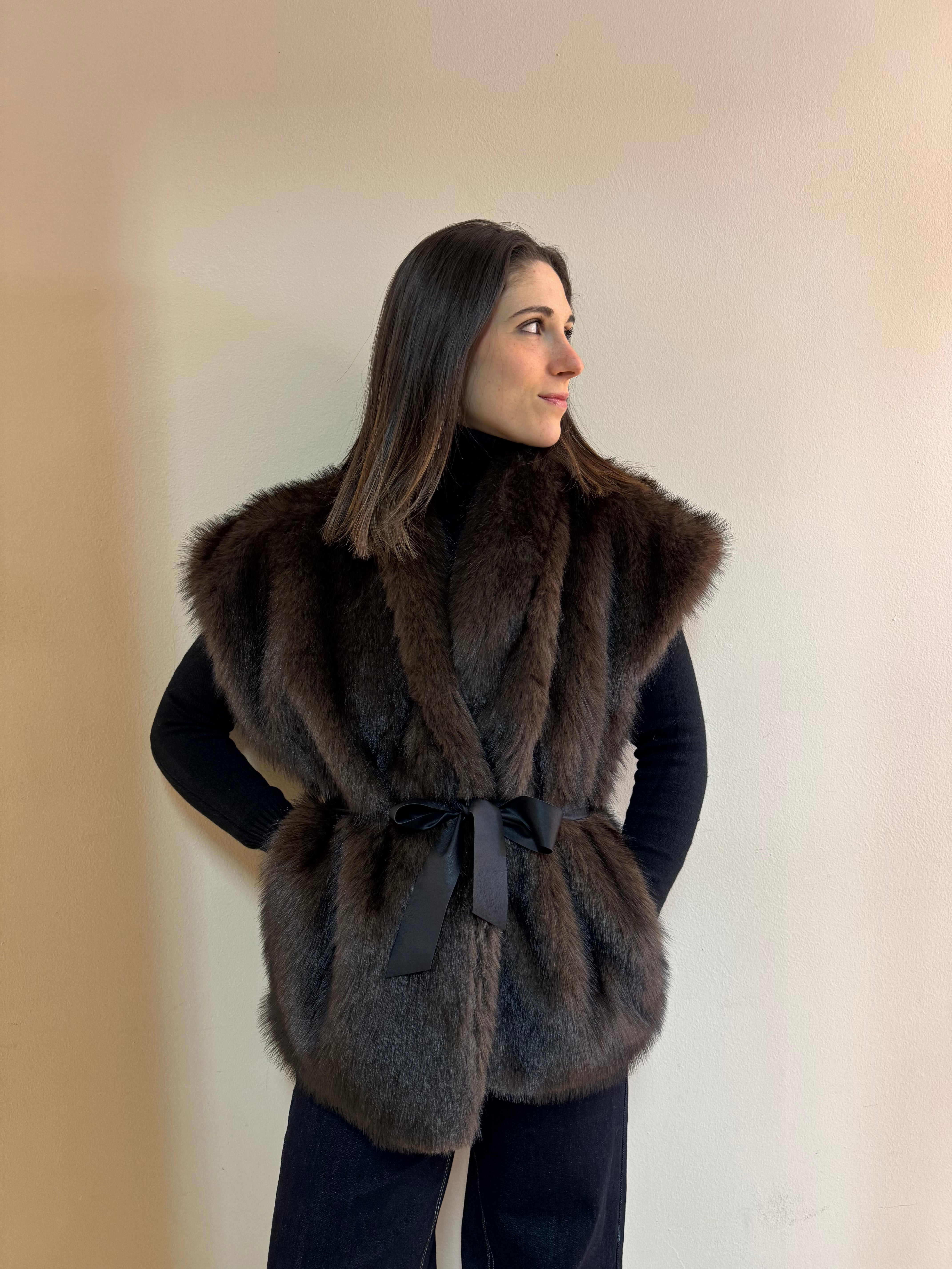 CECILE GILET ECOPELLICCIA VISONE
