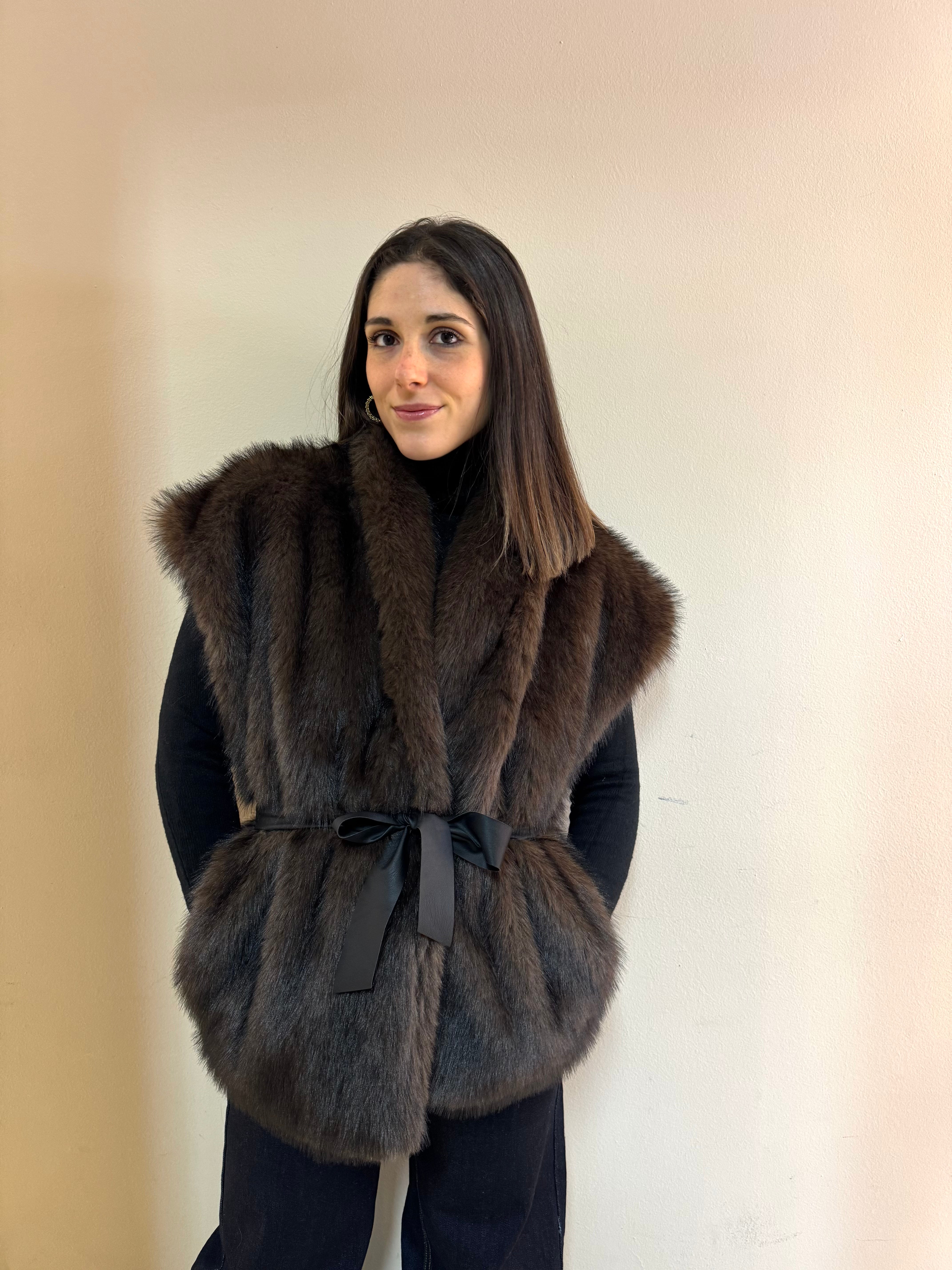 CECILE GILET ECOPELLICCIA VISONE