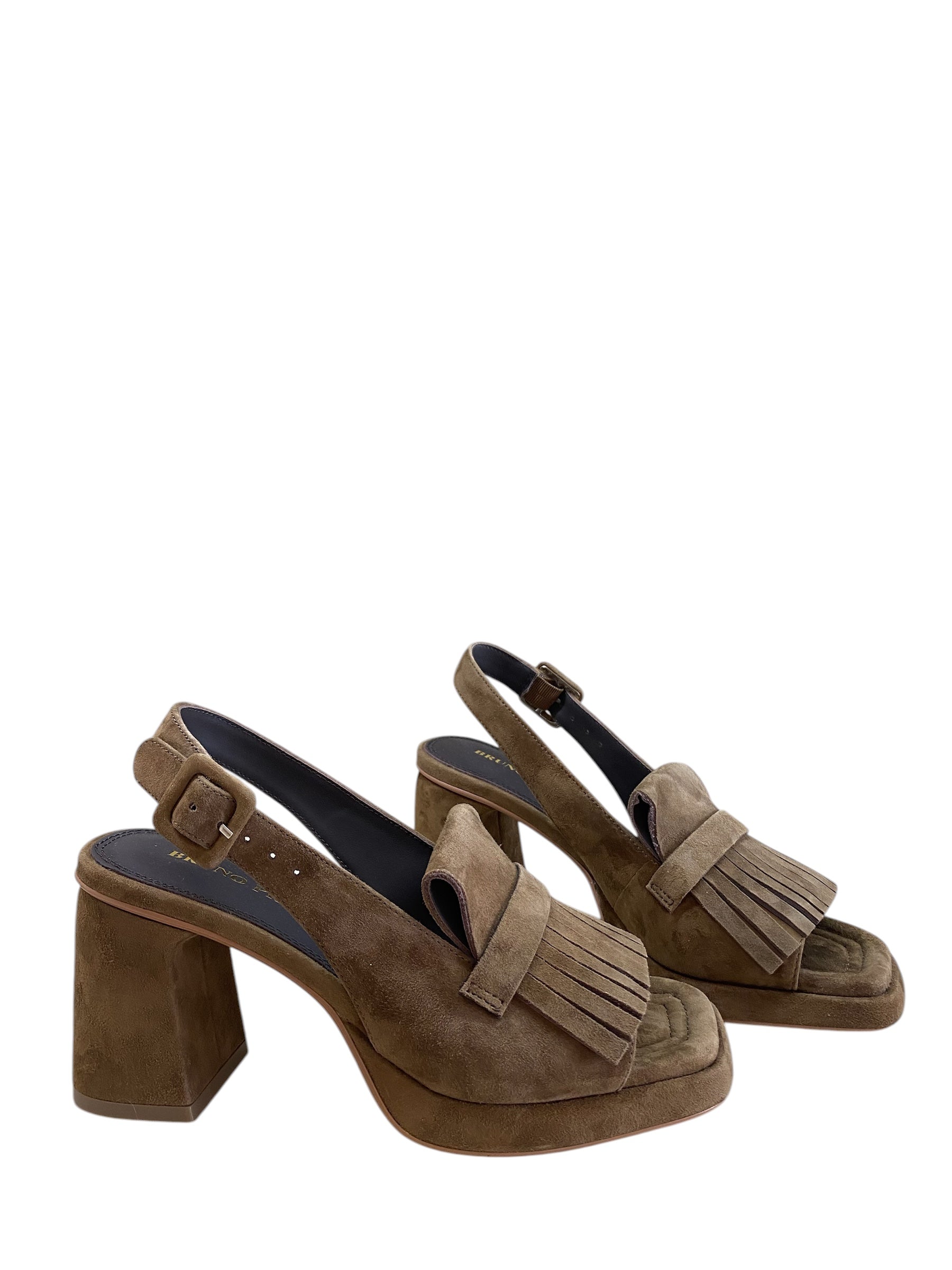 BRUNO PREMI SANDALO SUEDE CON FRANGIA