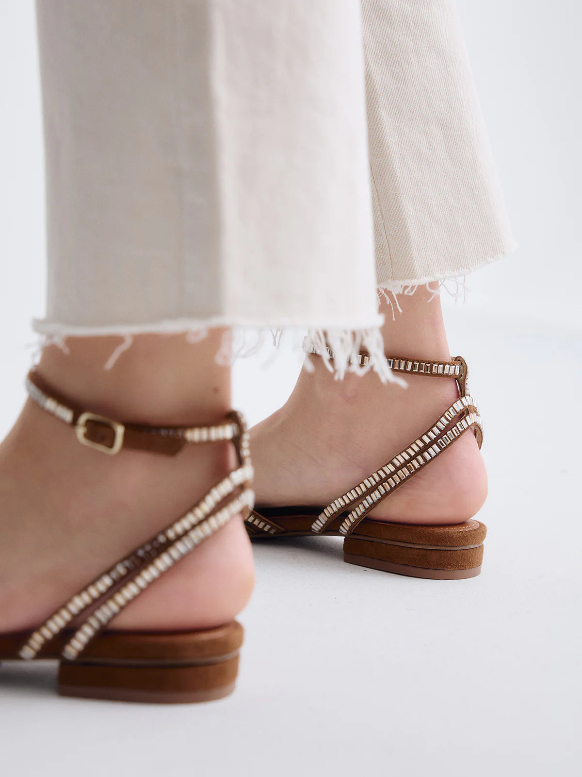 EXÉ SANDALI RAGNETTO CON SPECCHIETTI CAMEL