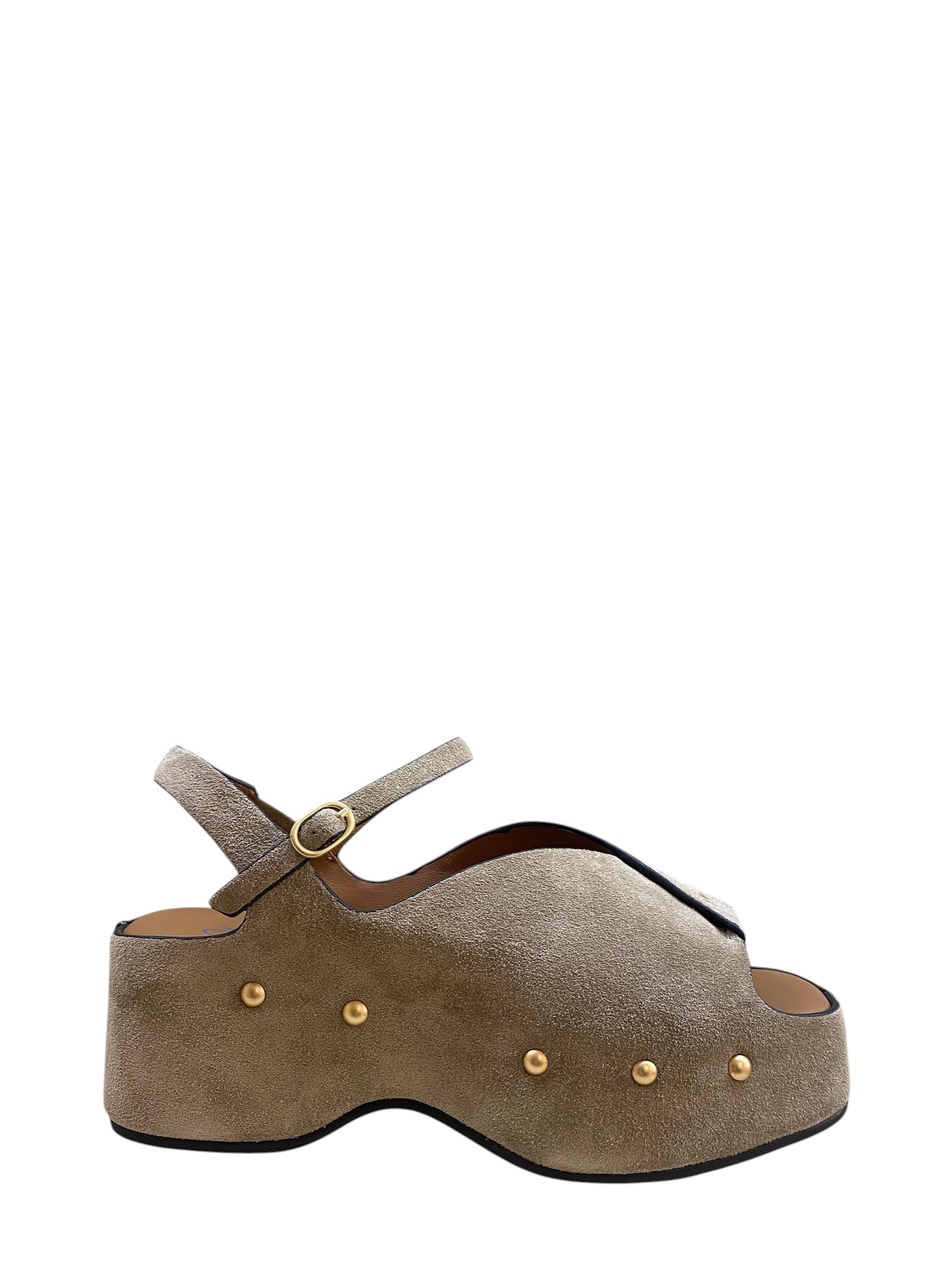 MISS OLIVIA SANDALO PLATFORM IN SUEDE CON BORCHIE