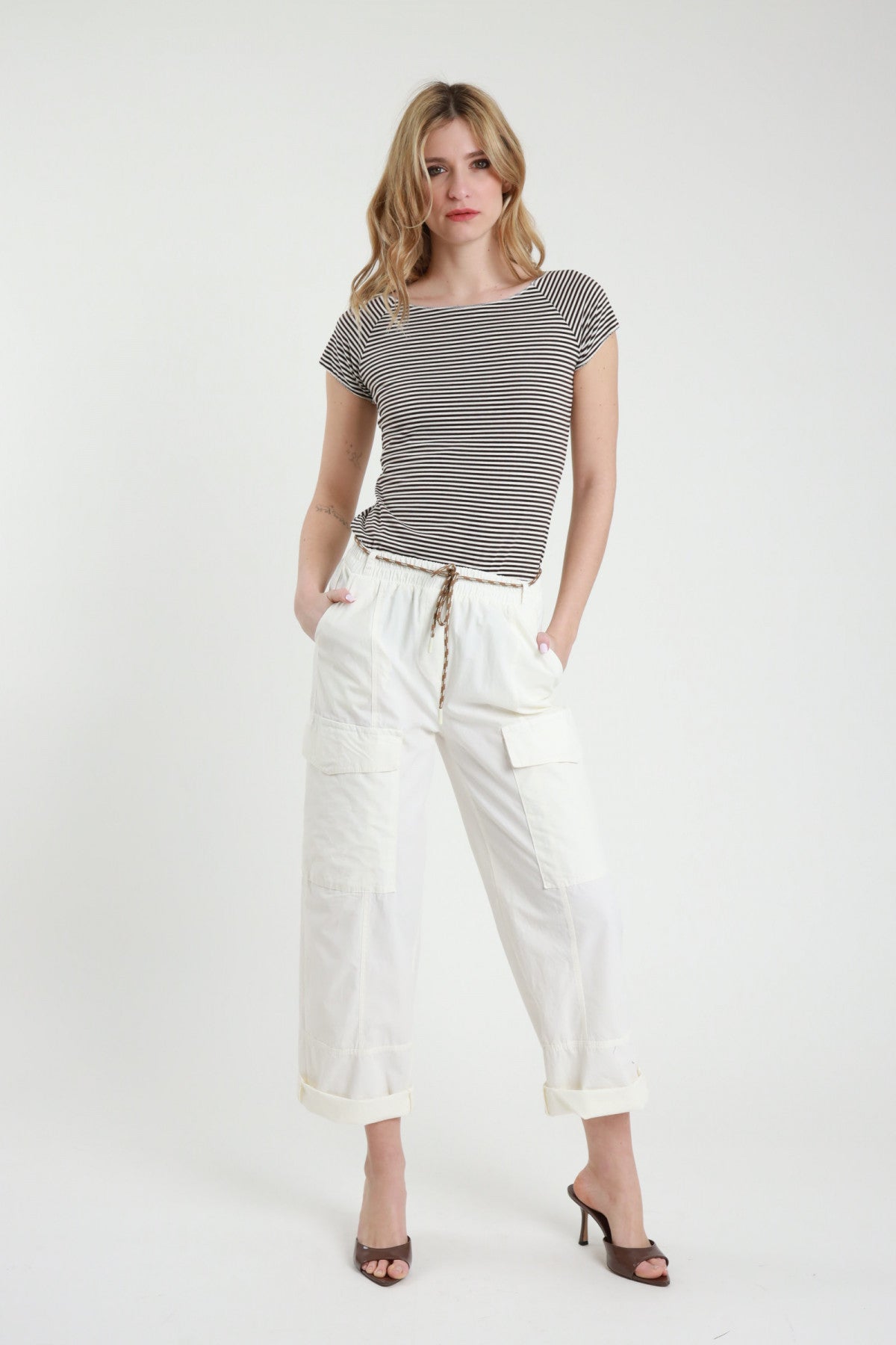 SUSY MIX PANTALONE CON TASCHE BURRO