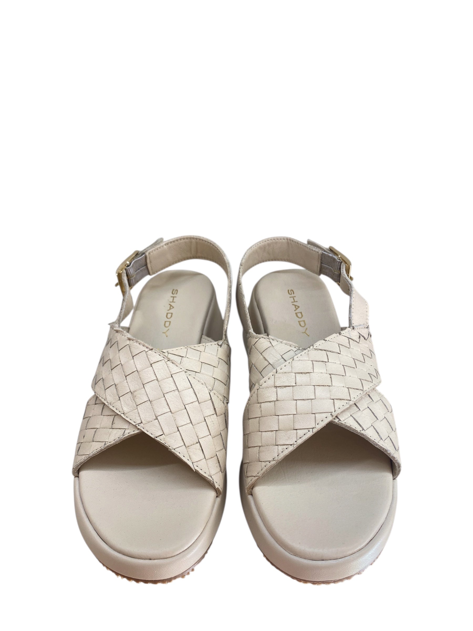 SHADDY SANDALO PELLE INTRECCIATA BEIGE