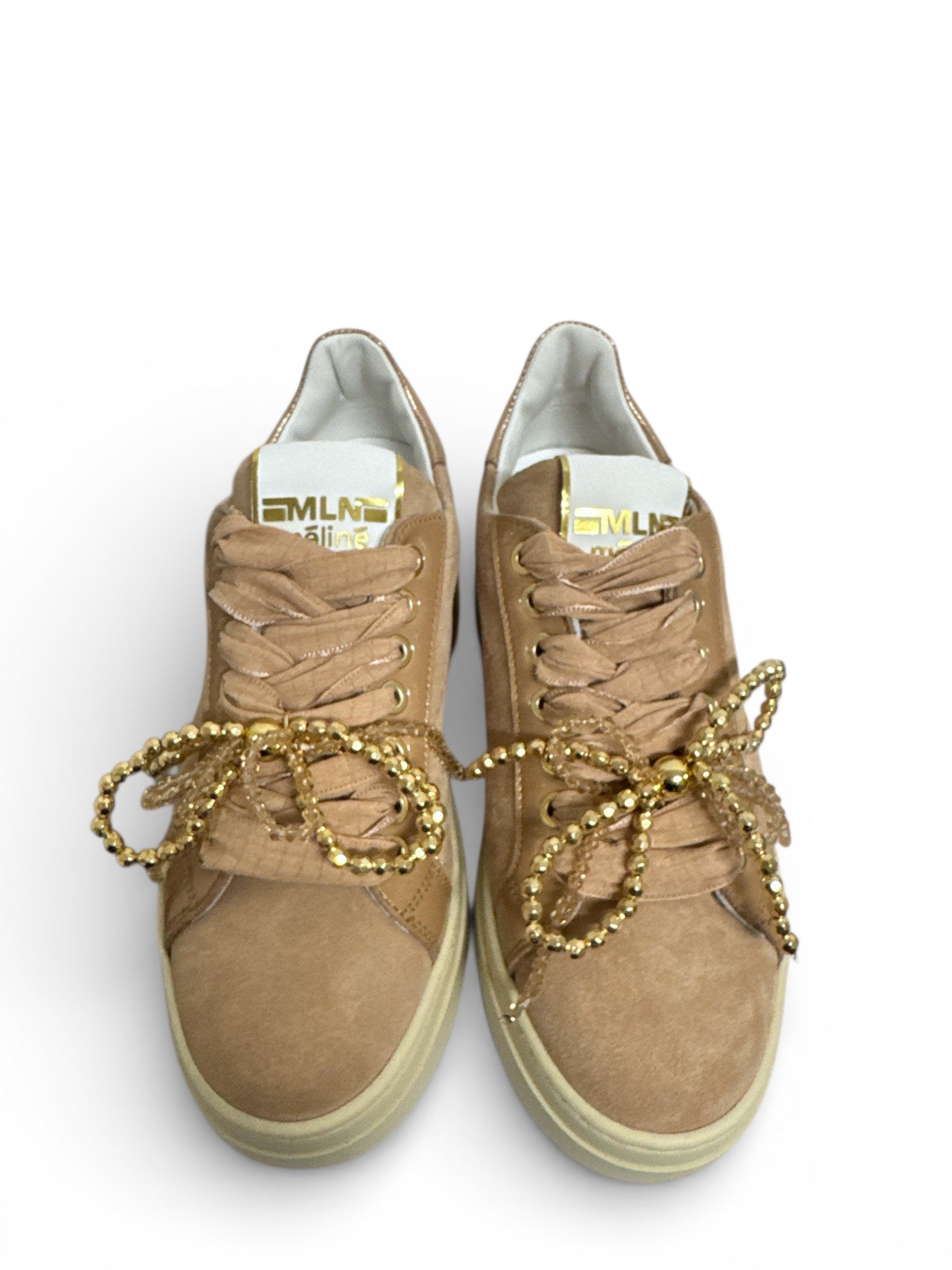 MELINE SNEAKER SUEDE CIPRIA CON FIOCCO IN PERLINE