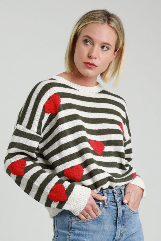 SUSY MIX MAGLIA RIGHE E CUORI