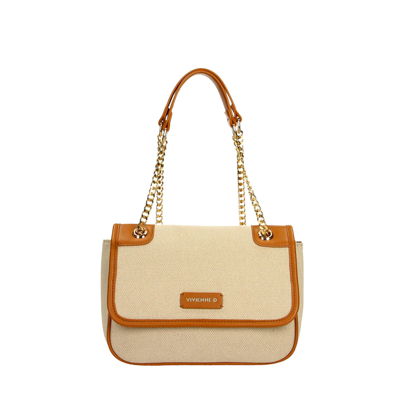 VIVIENNE D BORSA CANVAS CUOIO