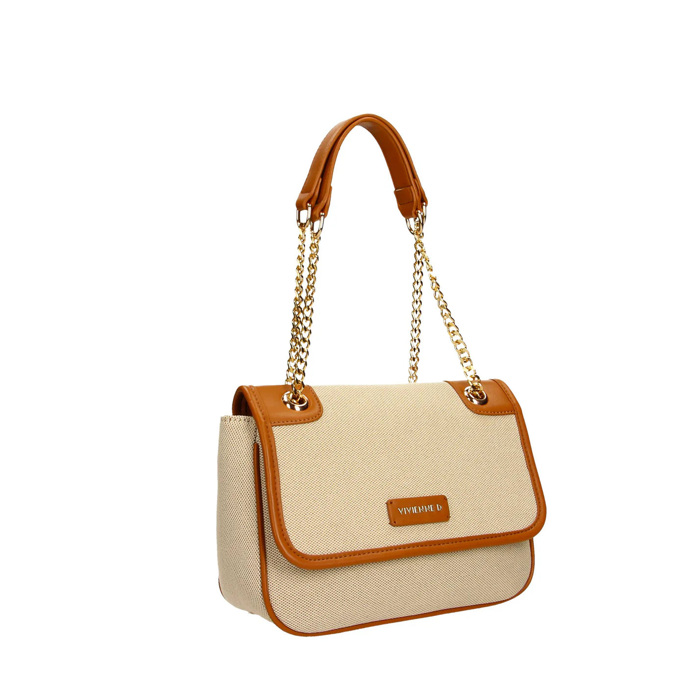 VIVIENNE D BORSA CANVAS CUOIO