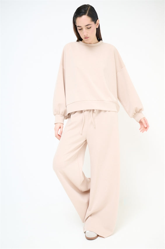 KIKISIX PANTALONE PALAZZO MODAL BEIGE