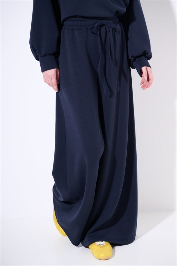 KIKISIX PANTALONE PALAZZO MODAL BLU