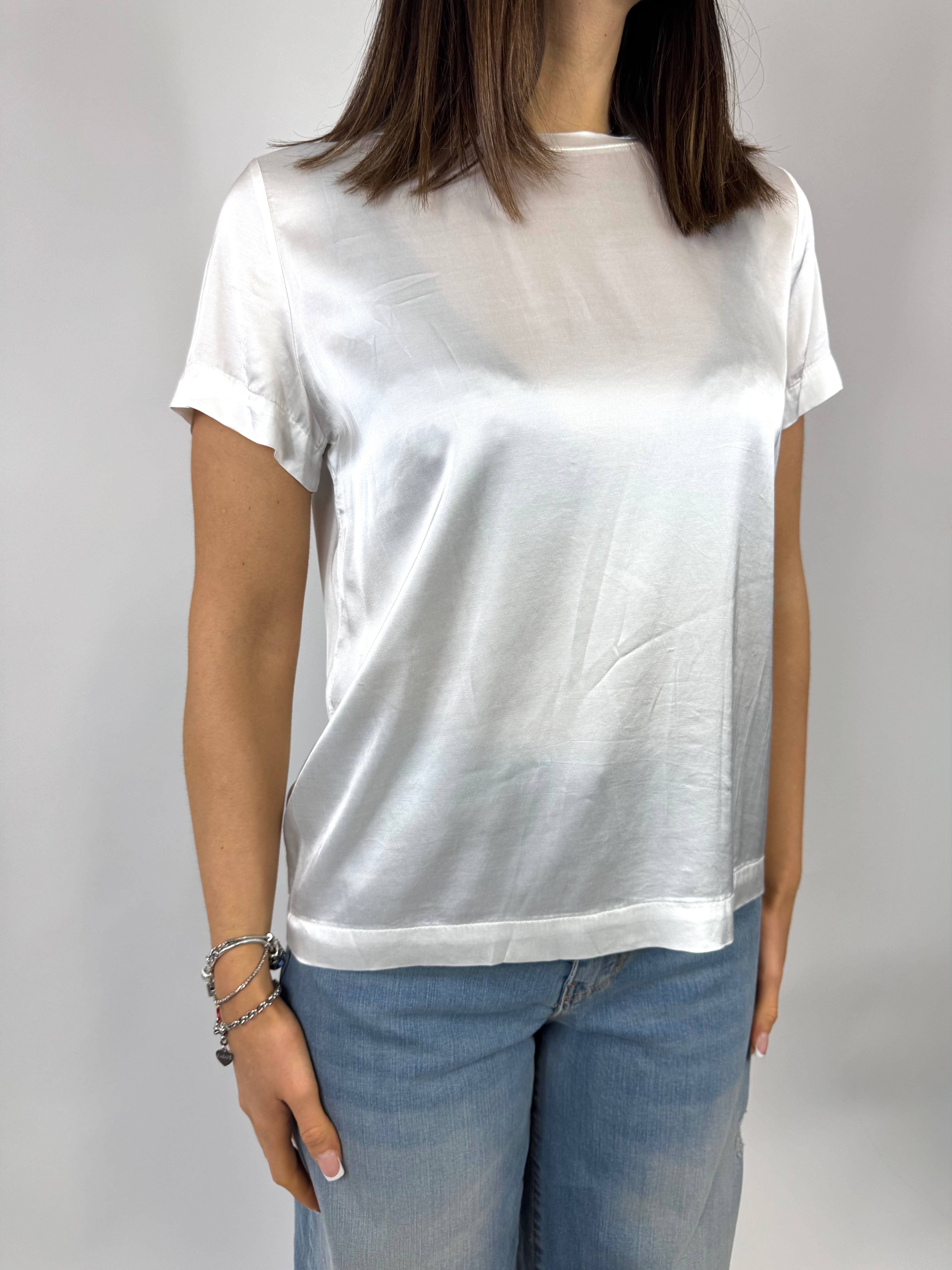 CECILE MAGLIA IN RASO BIANCO