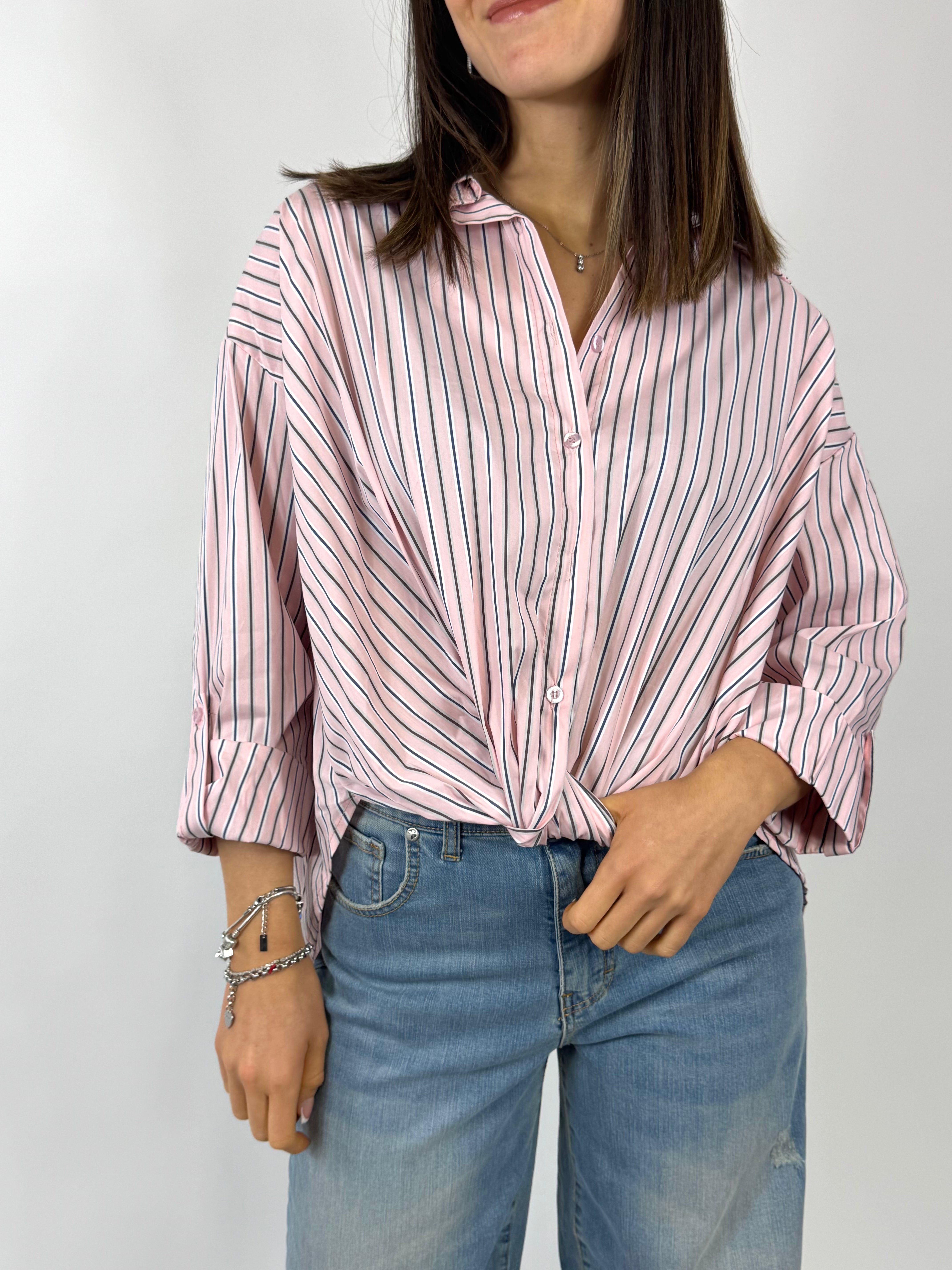 CECILE CAMICIA RIGHE ROSA