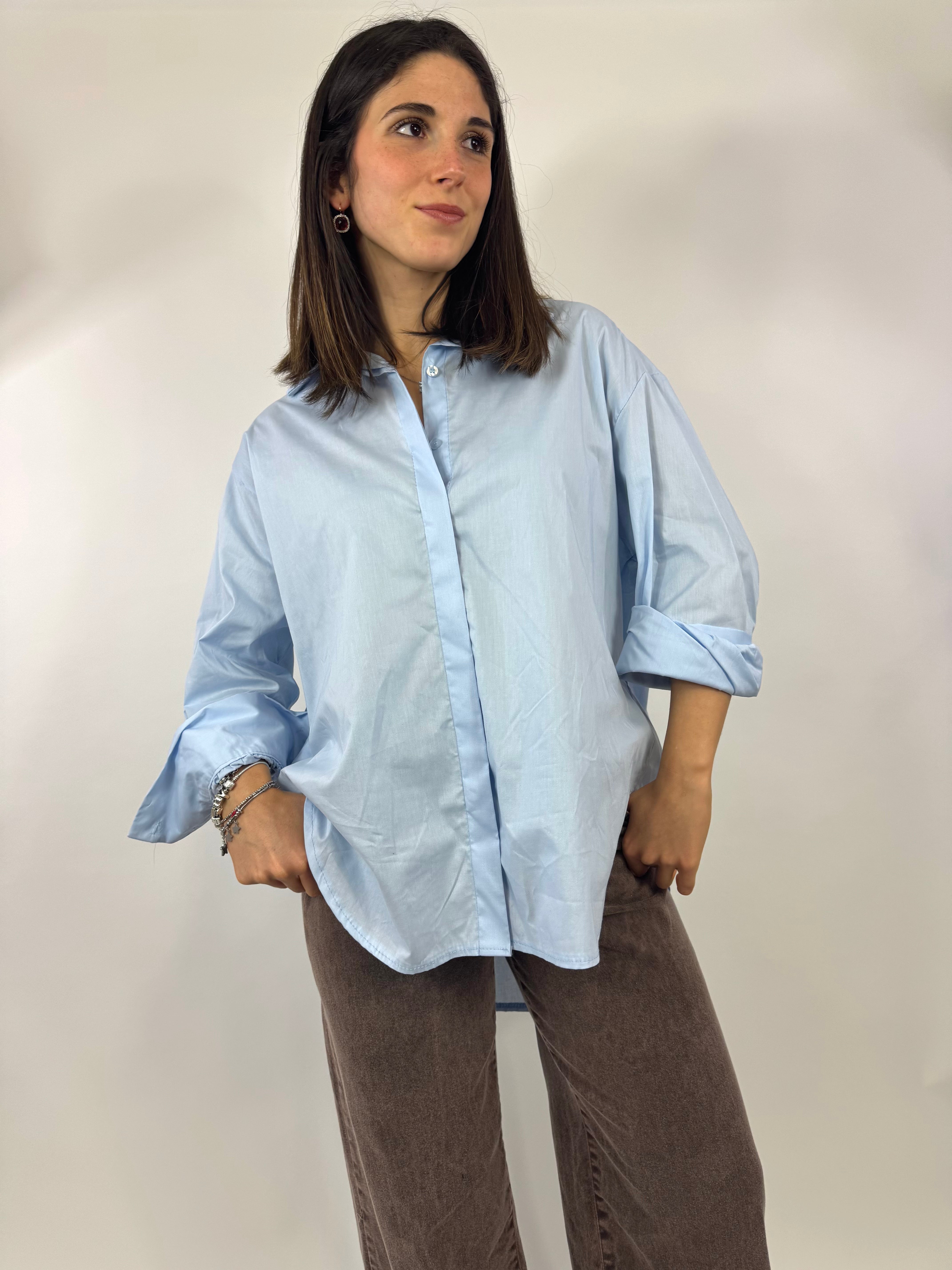 CECILE CAMICIA ‘ NO VABBÈ ‘ CELESTE
