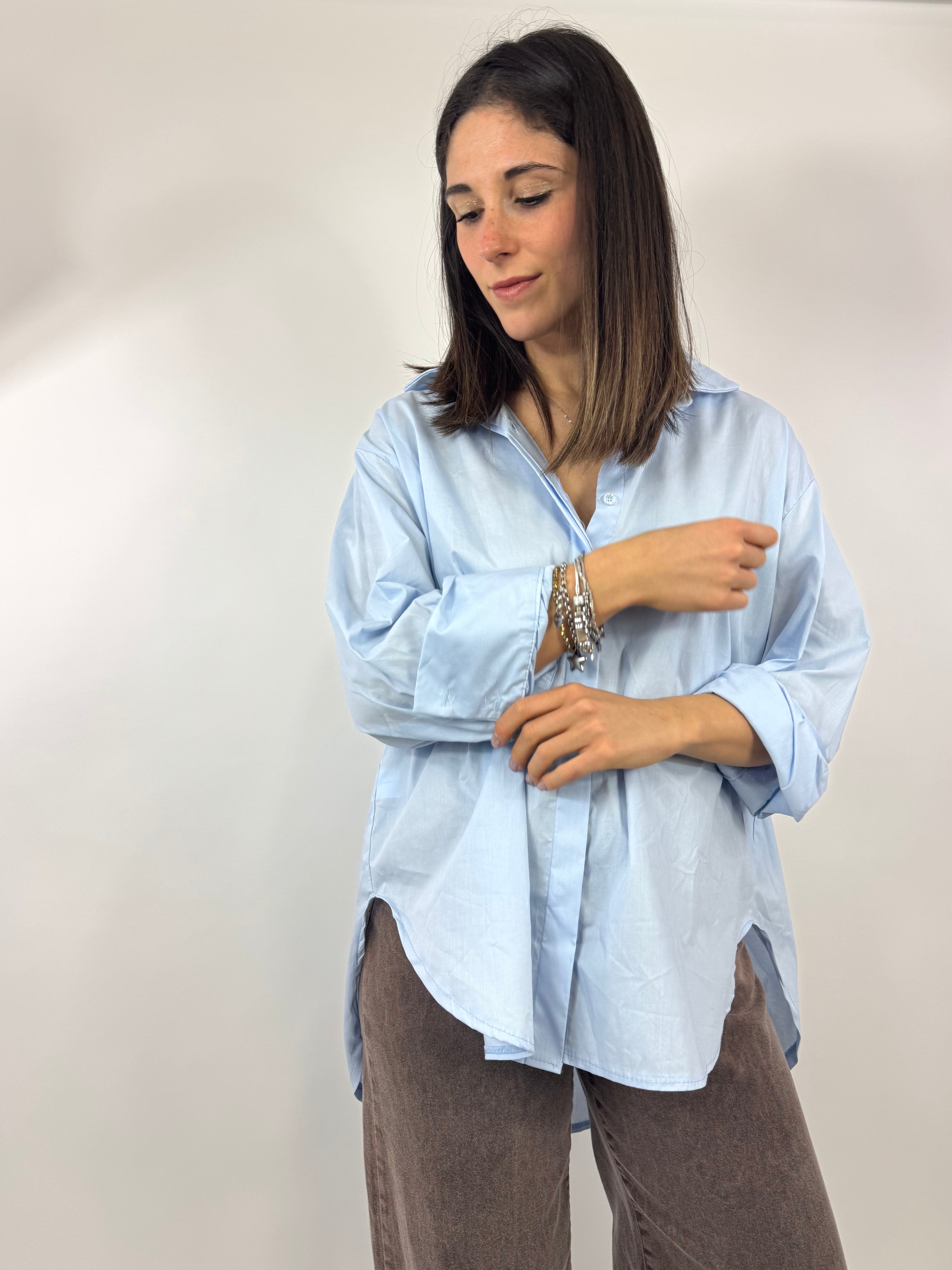 CECILE CAMICIA ‘ NO VABBÈ ‘ CELESTE