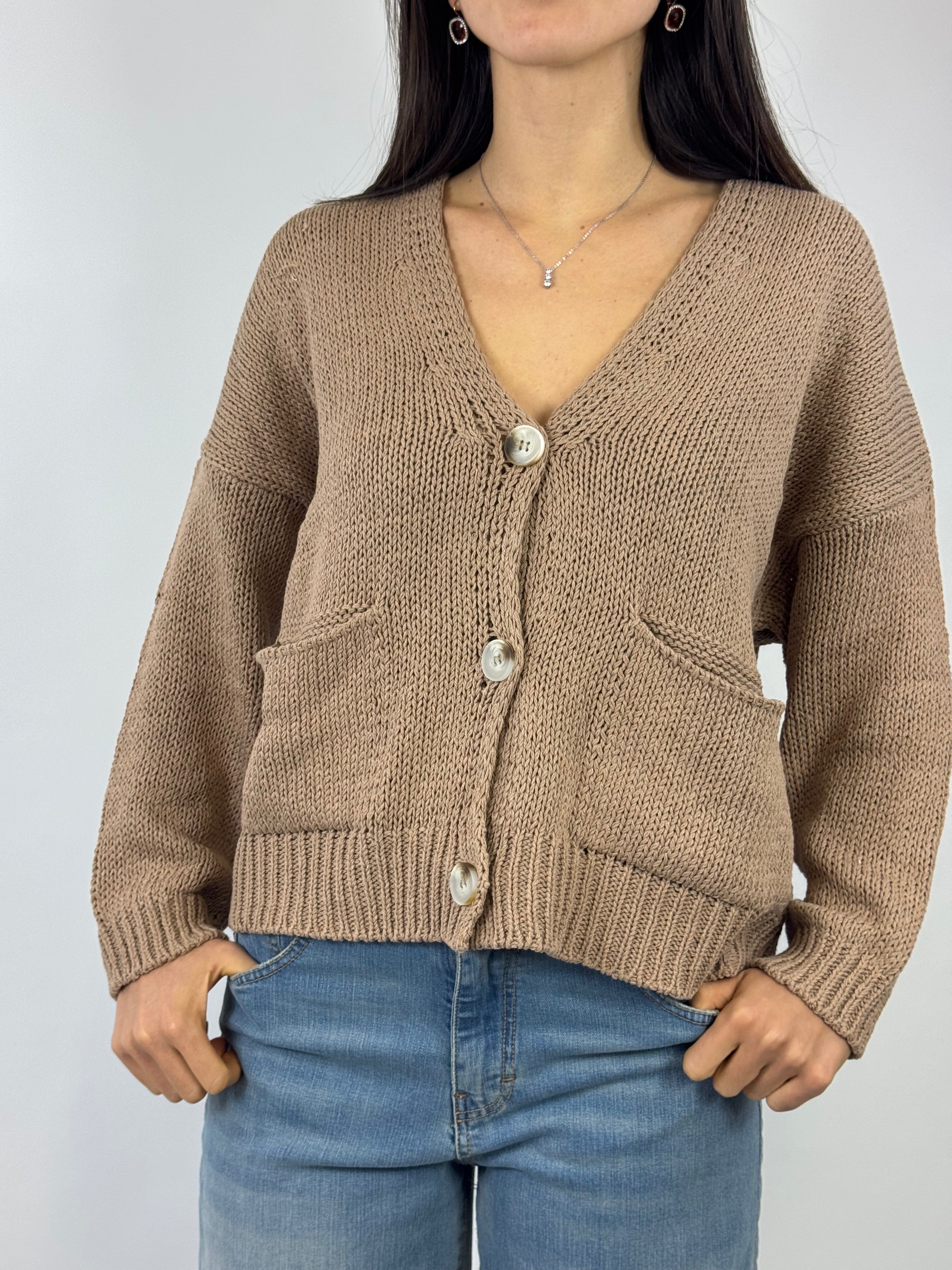 SUSY MIX CARDIGAN IN MAGLIA CORDA