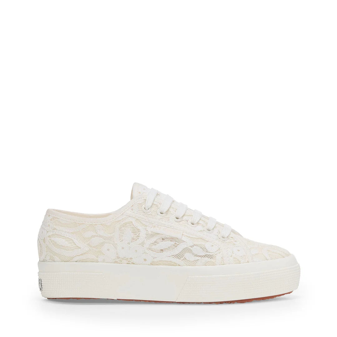 SUPERGA SNEAKERS DONNA 2740 MACRAMÈ PLATFORM AVORIO WHITE