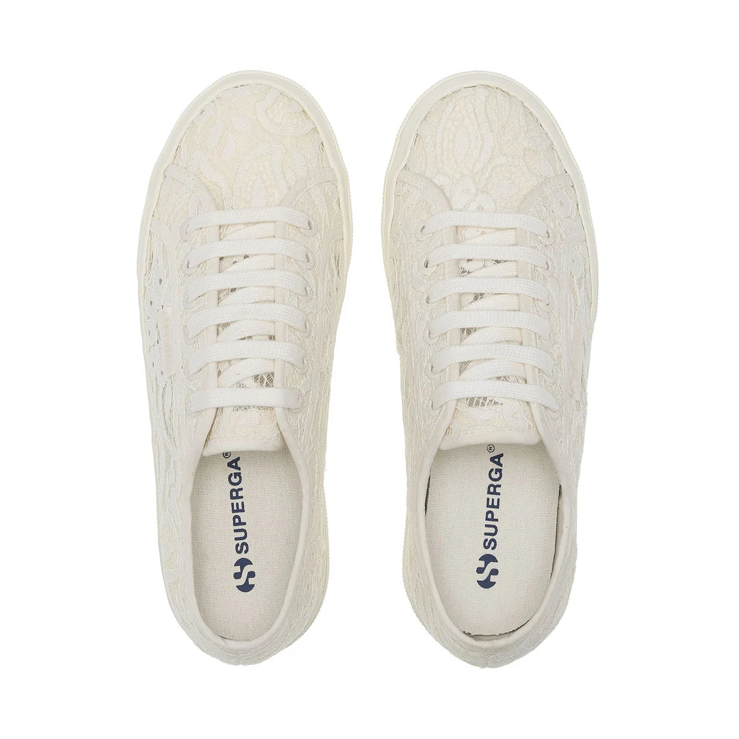 SUPERGA SNEAKERS DONNA 2740 MACRAMÈ PLATFORM AVORIO WHITE
