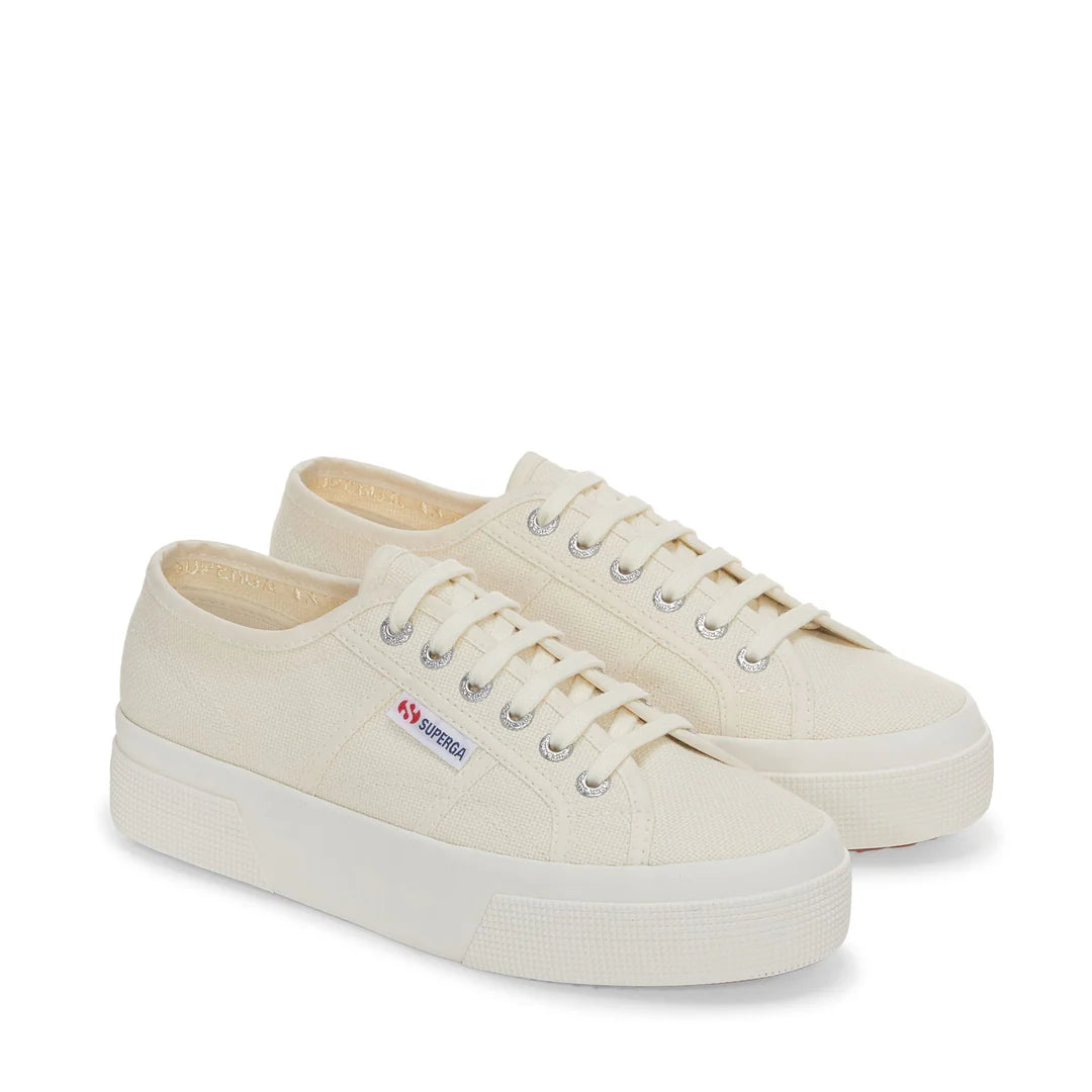 SUPERGA SNEAKERS COTU CLASSIC PLATFORM DONNA BEIGE NATURAL AVORIO