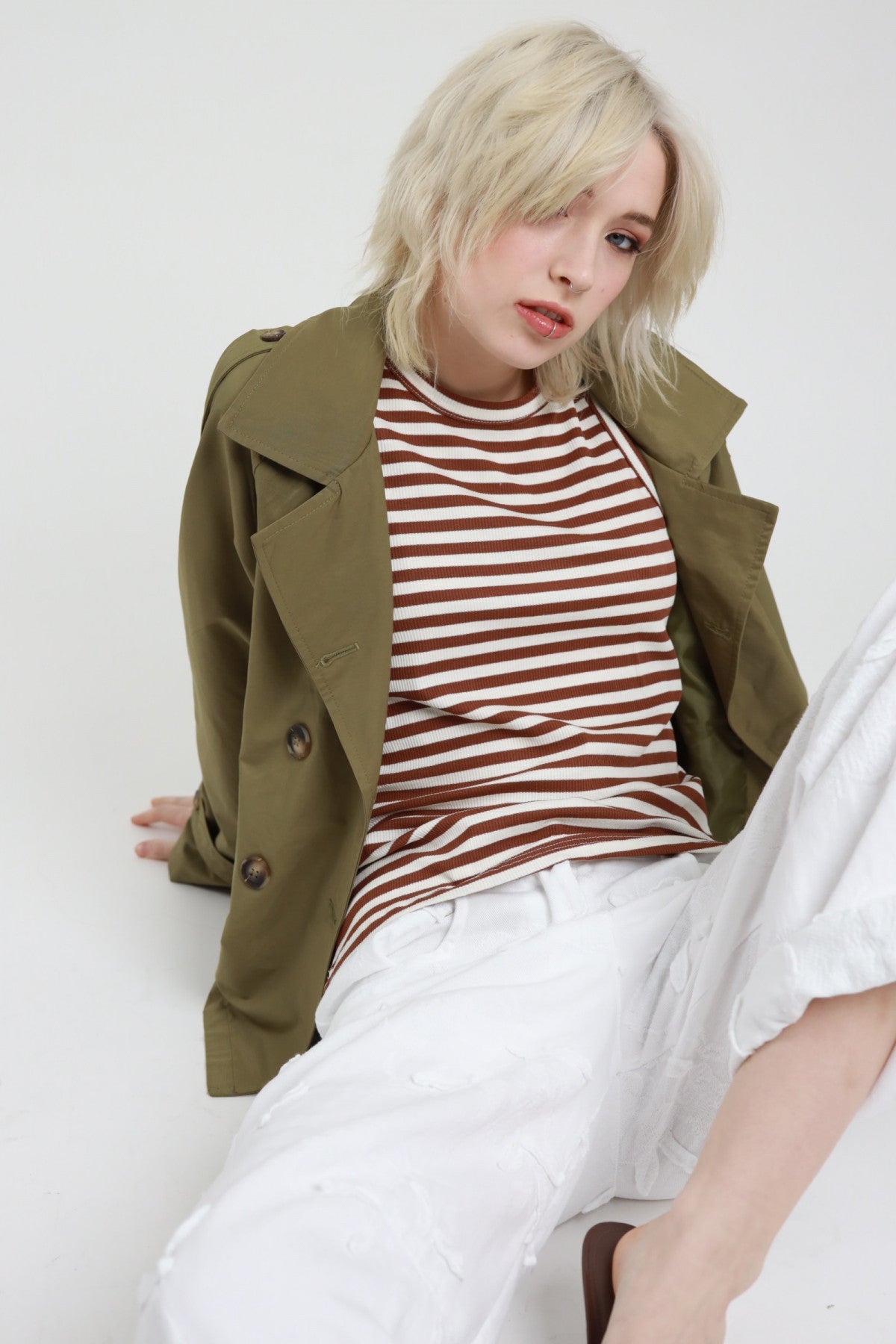 SUSY MIX TRENCH CORTO VERDE MILITARE