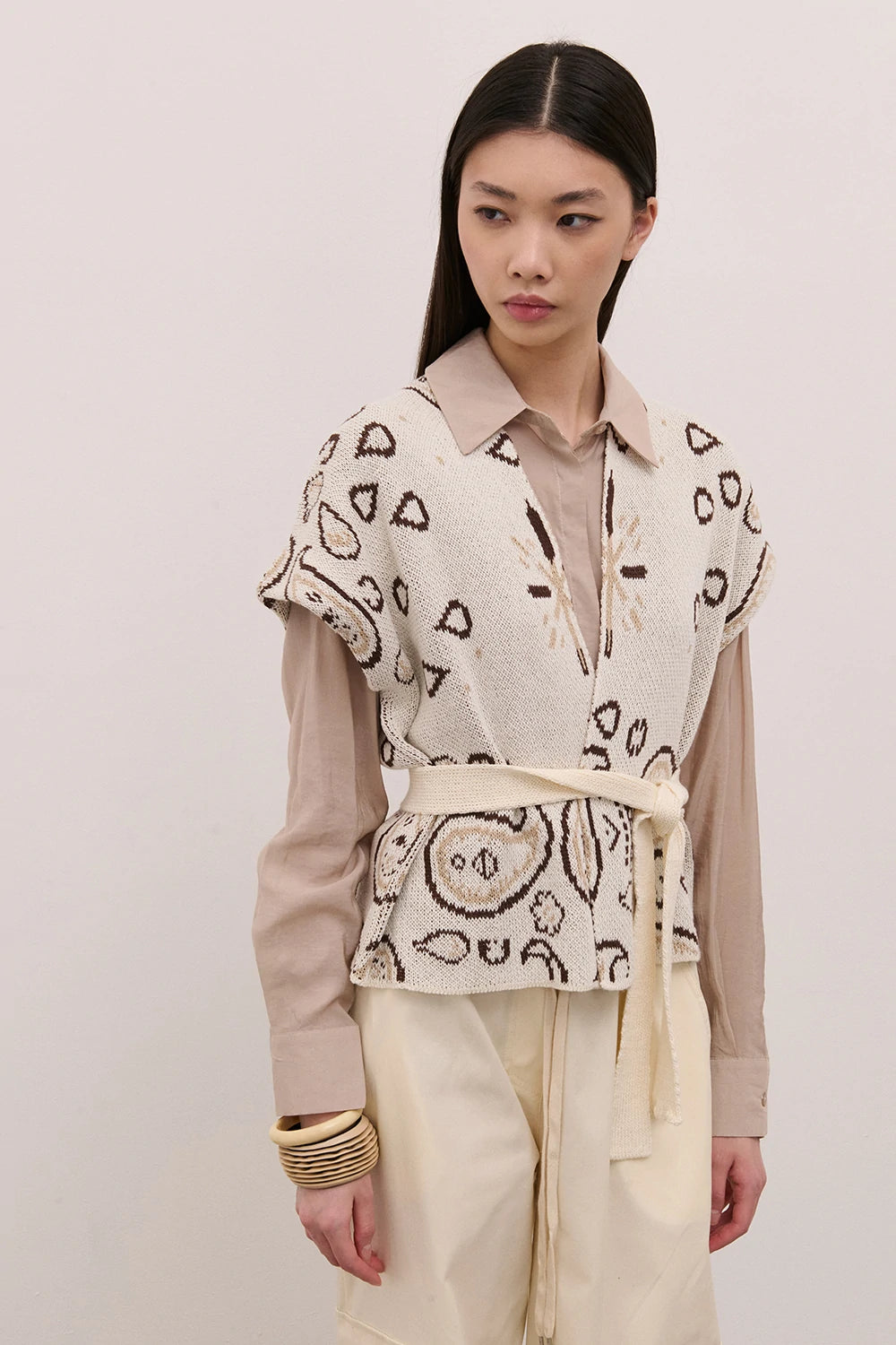 TWO WAY GILET PAISLEY BURRO