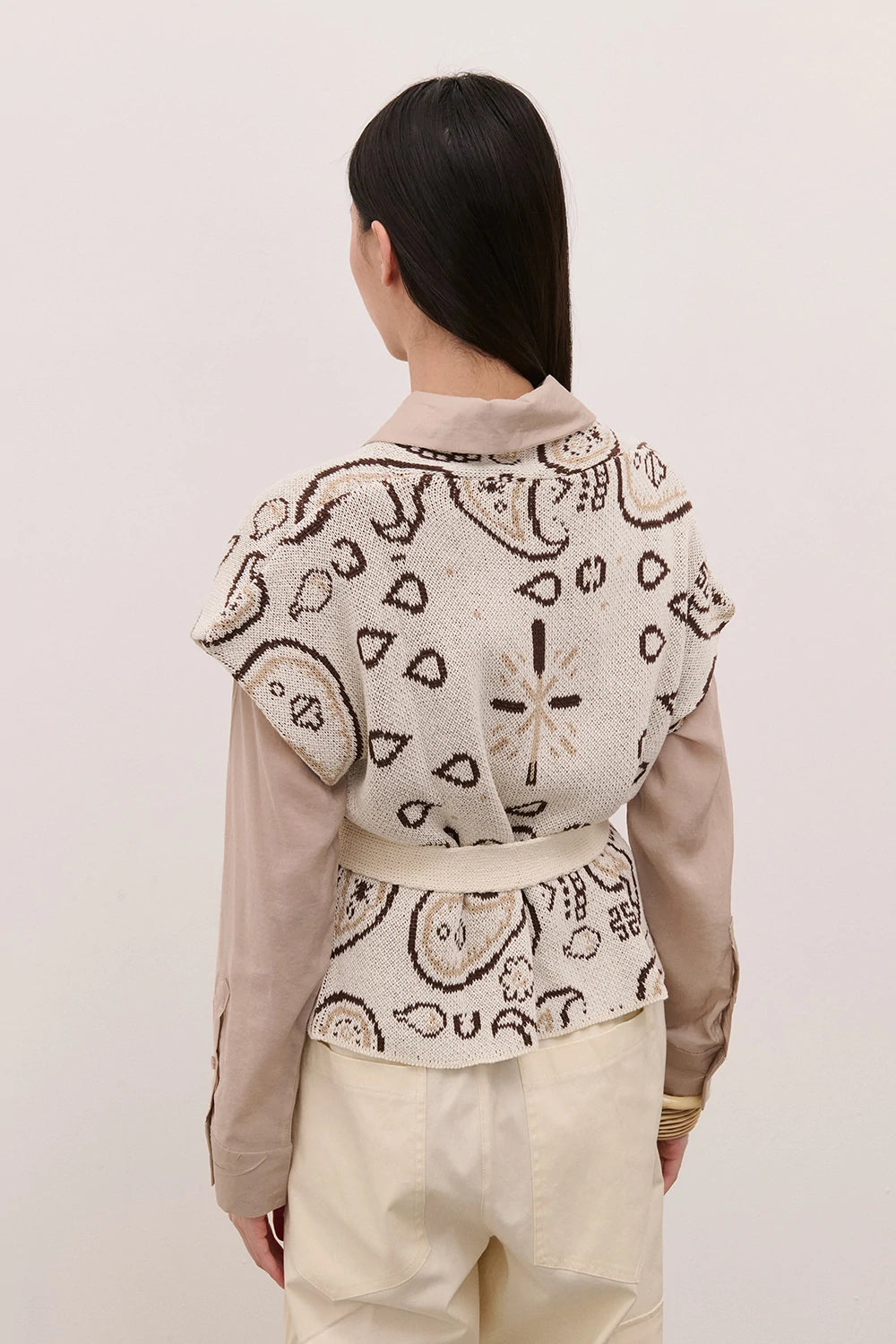 TWO WAY GILET PAISLEY BURRO