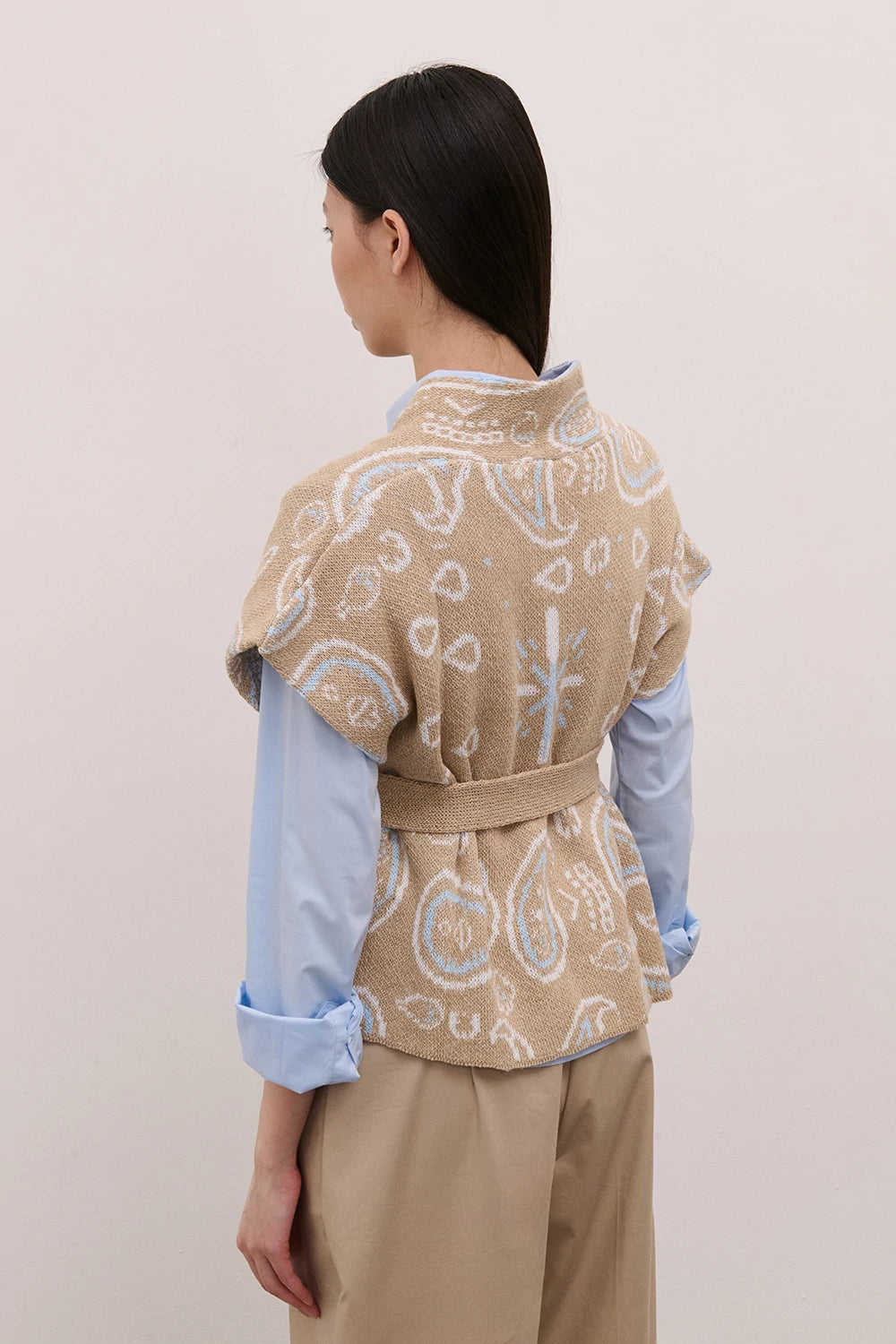 TWO WAY GILET PAISLEY CORDA