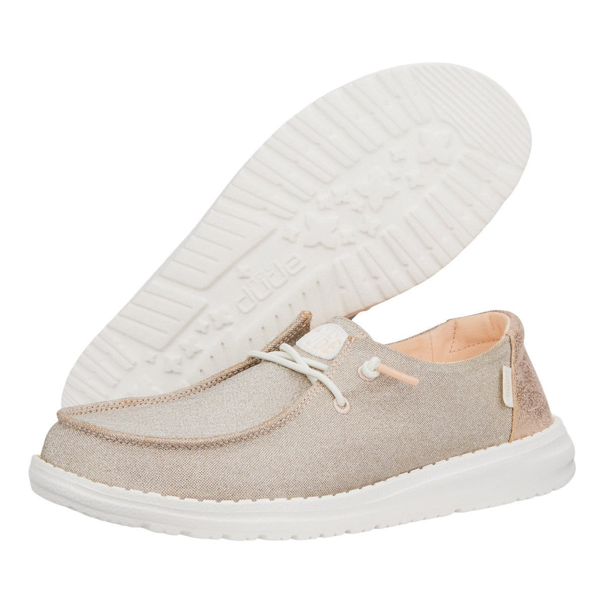 HEY DUDE WENDY METALLIC SPARKLE ROSE GOLD