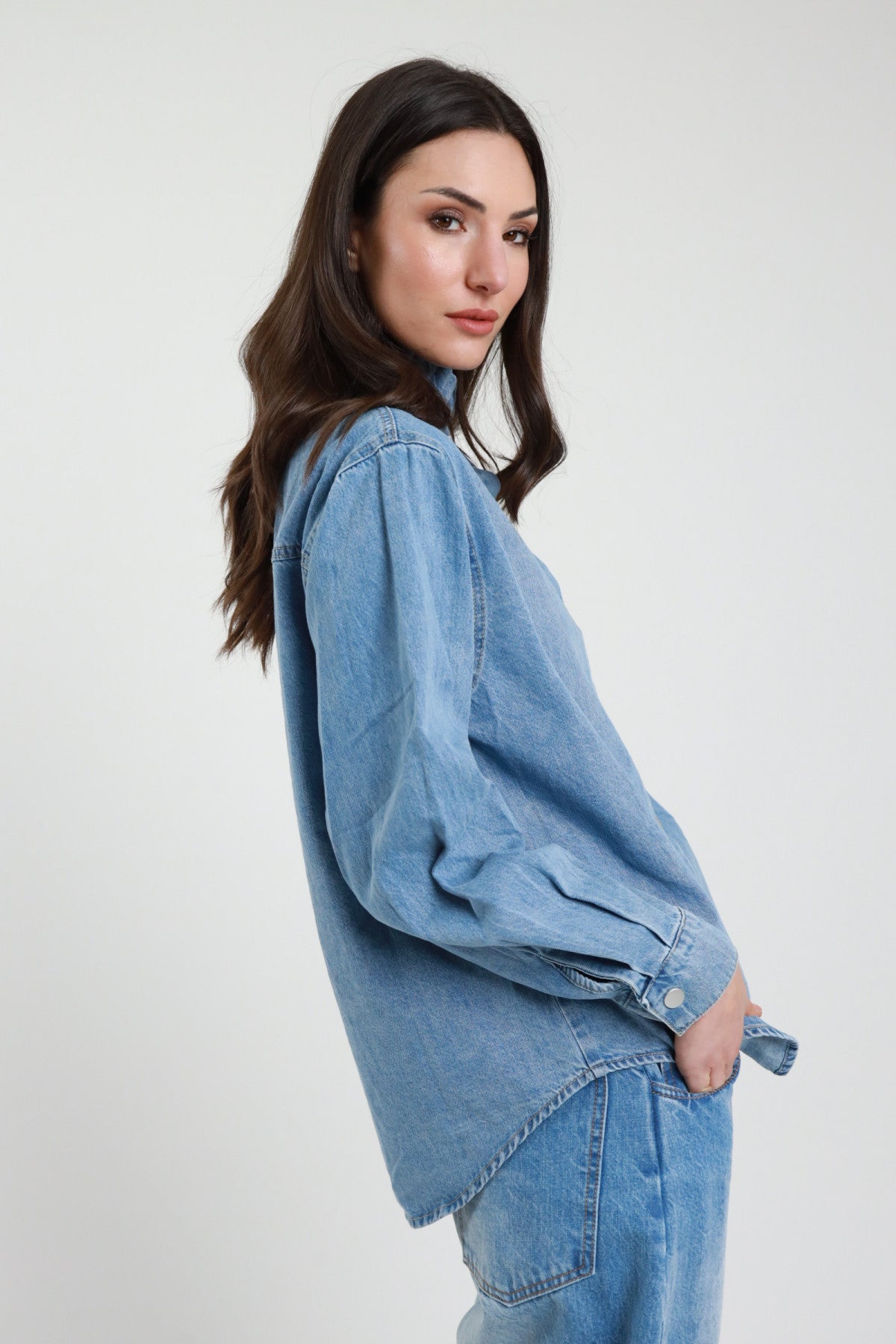 SUSY MIX CAMICIA DENIM CON ROUCHES