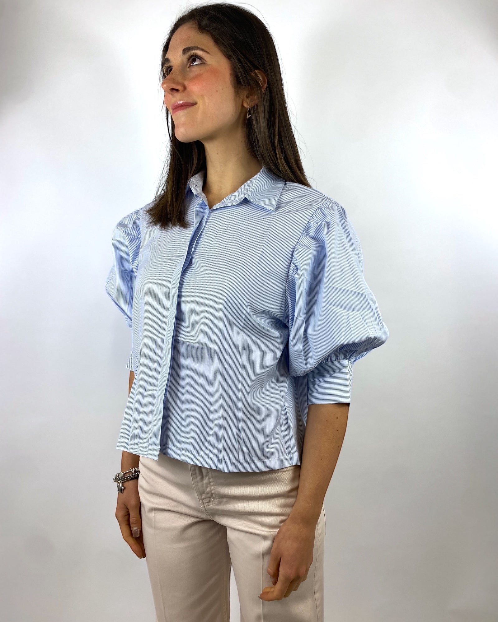 TWO WAY CAMICIA A RIGHE MANICHE PALLONCINO