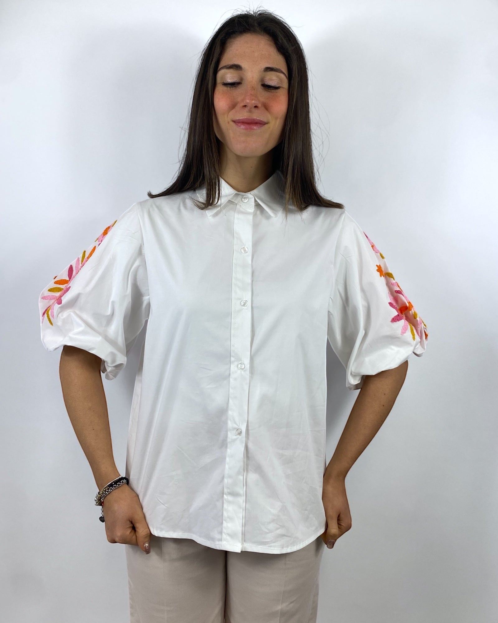 CECILE CAMICIA FIORI MANICA A SBUFFO
