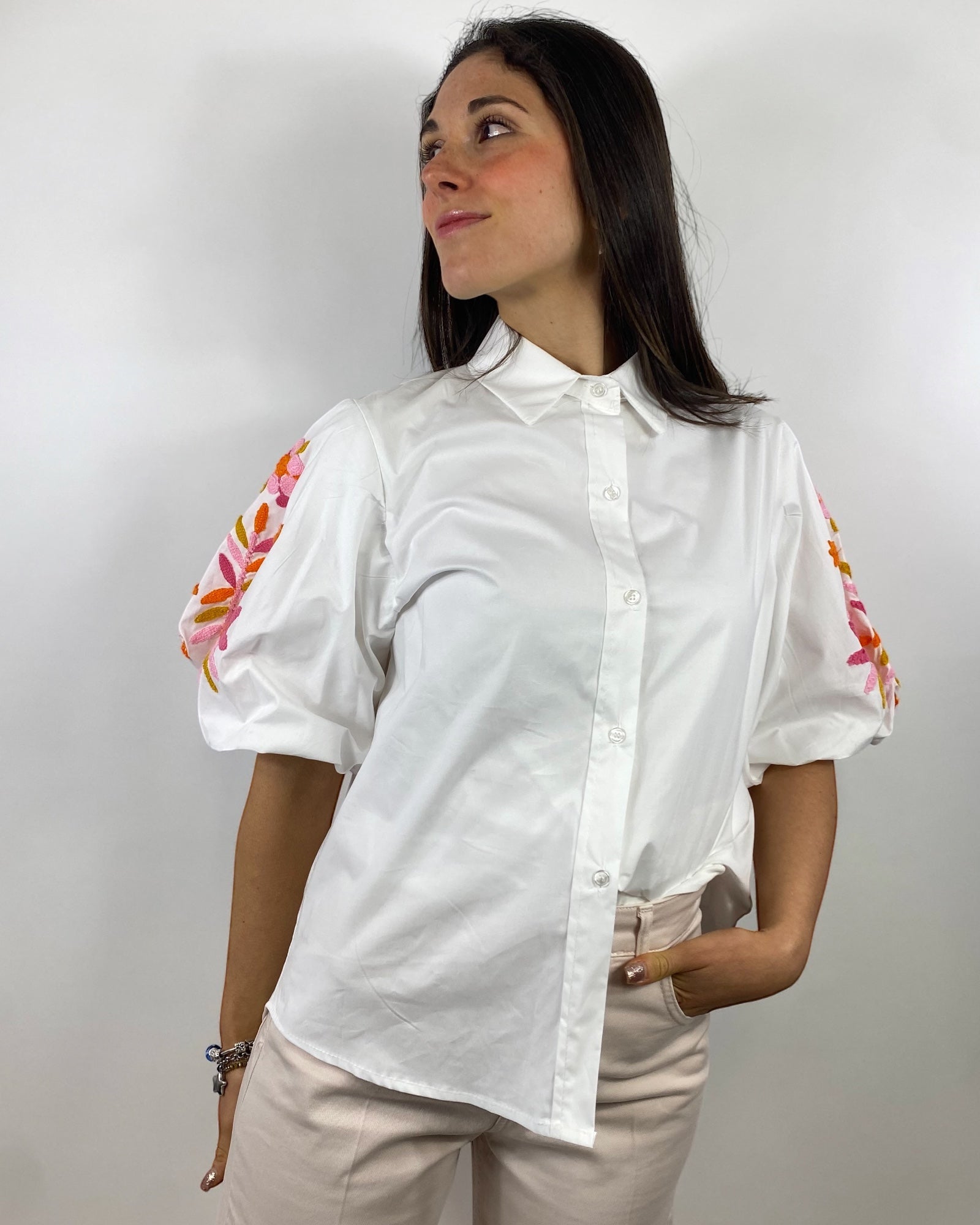 CECILE CAMICIA FIORI MANICA A SBUFFO