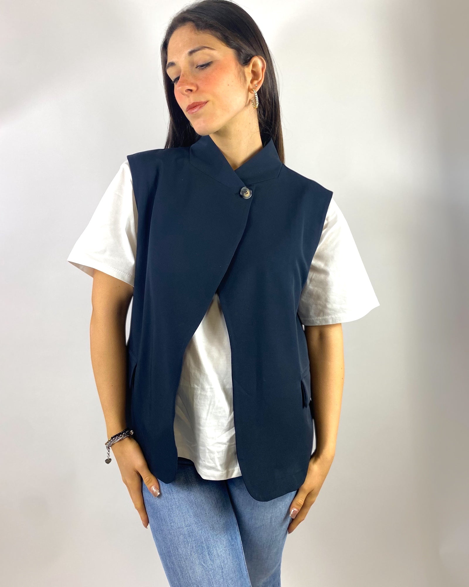 SUSY MIX GILET BLU