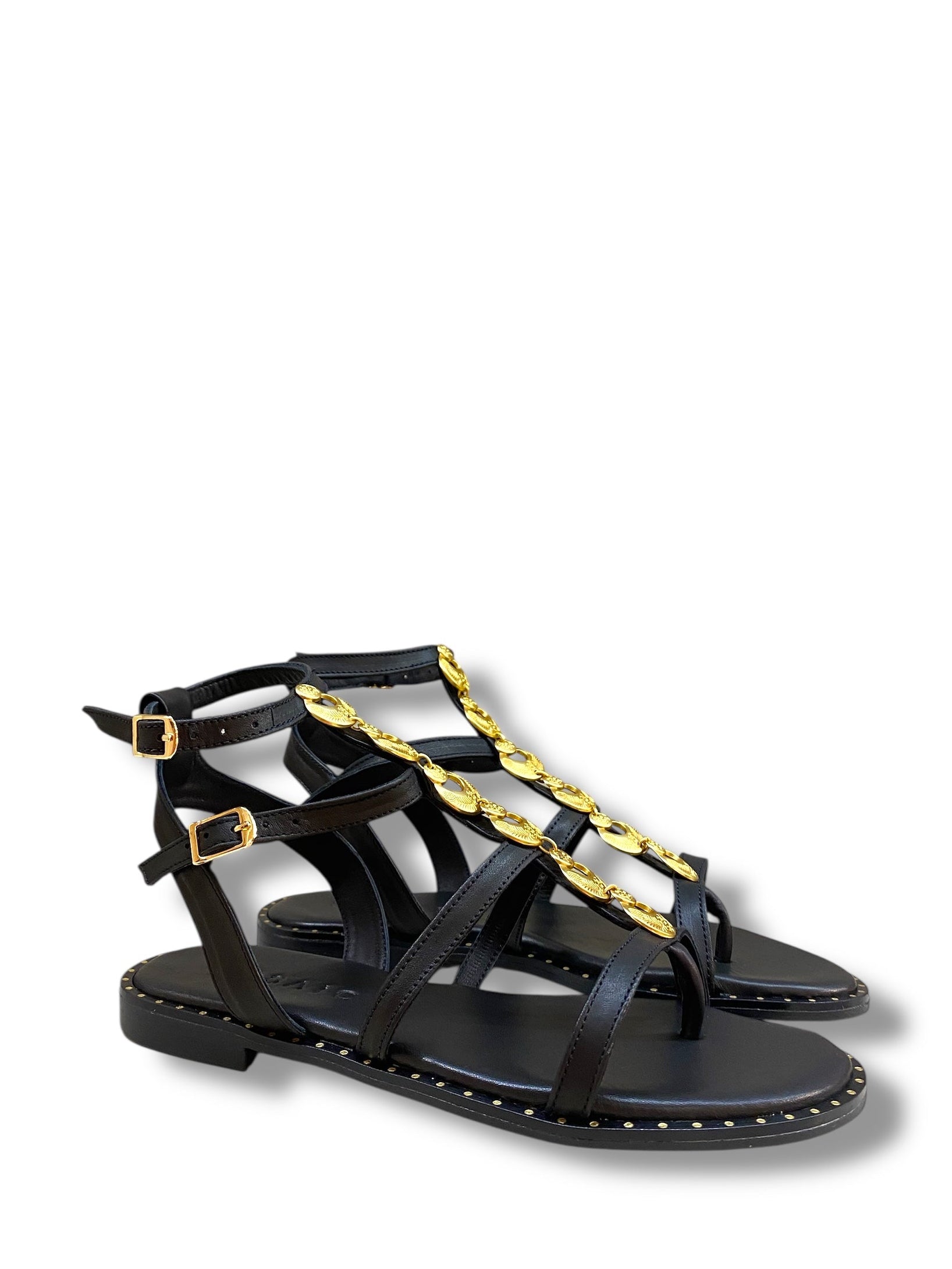 MOSAIC SANDALO INFRADITO GLADIATORE NERO