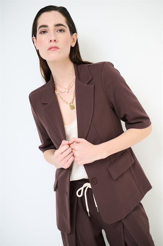 KIKISIX BLAZER MANICA CORTA TESTA DI MORO