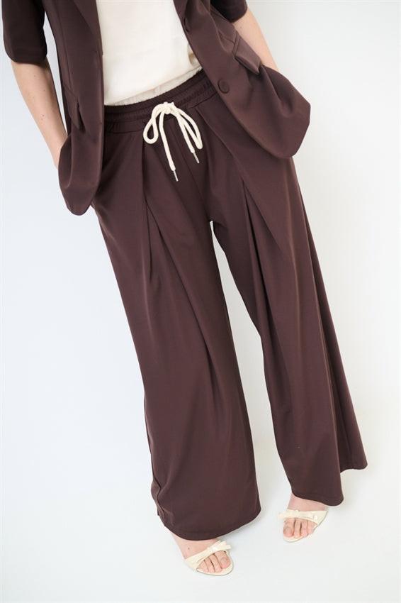 KIKISIX PANTALONE COULISSE TESTA DI MORO