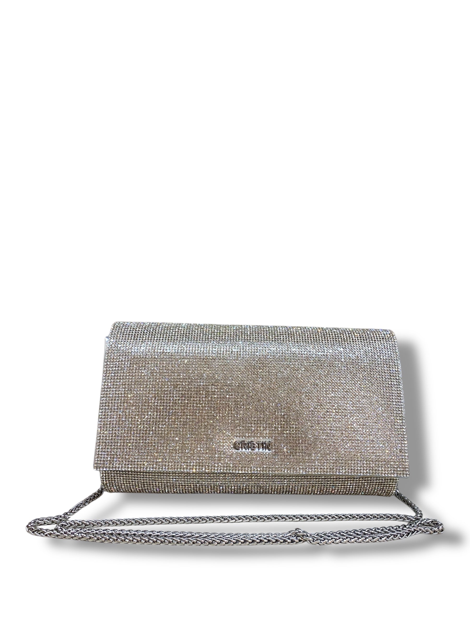 CRISTIN POCHETTE STRASS ARGENTO