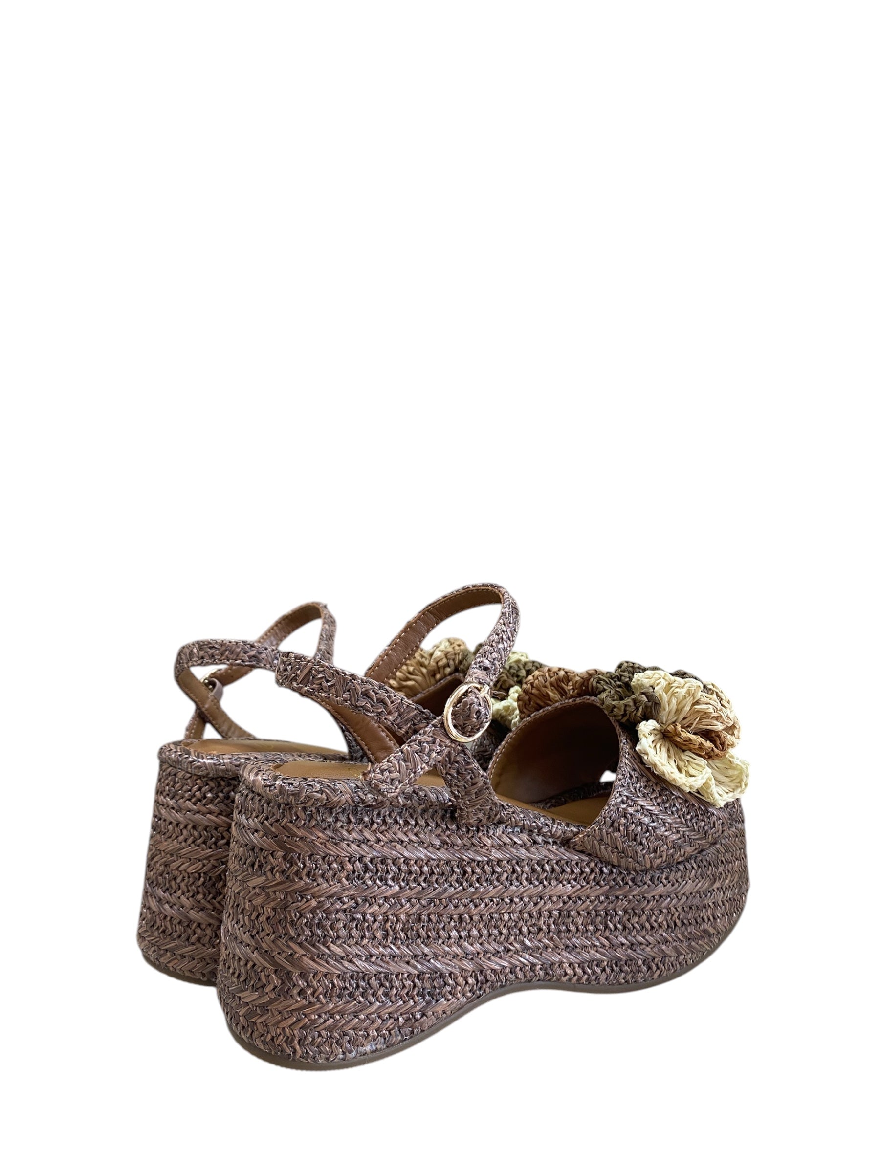 EXÉ SANDALO RAFFIA FIORI