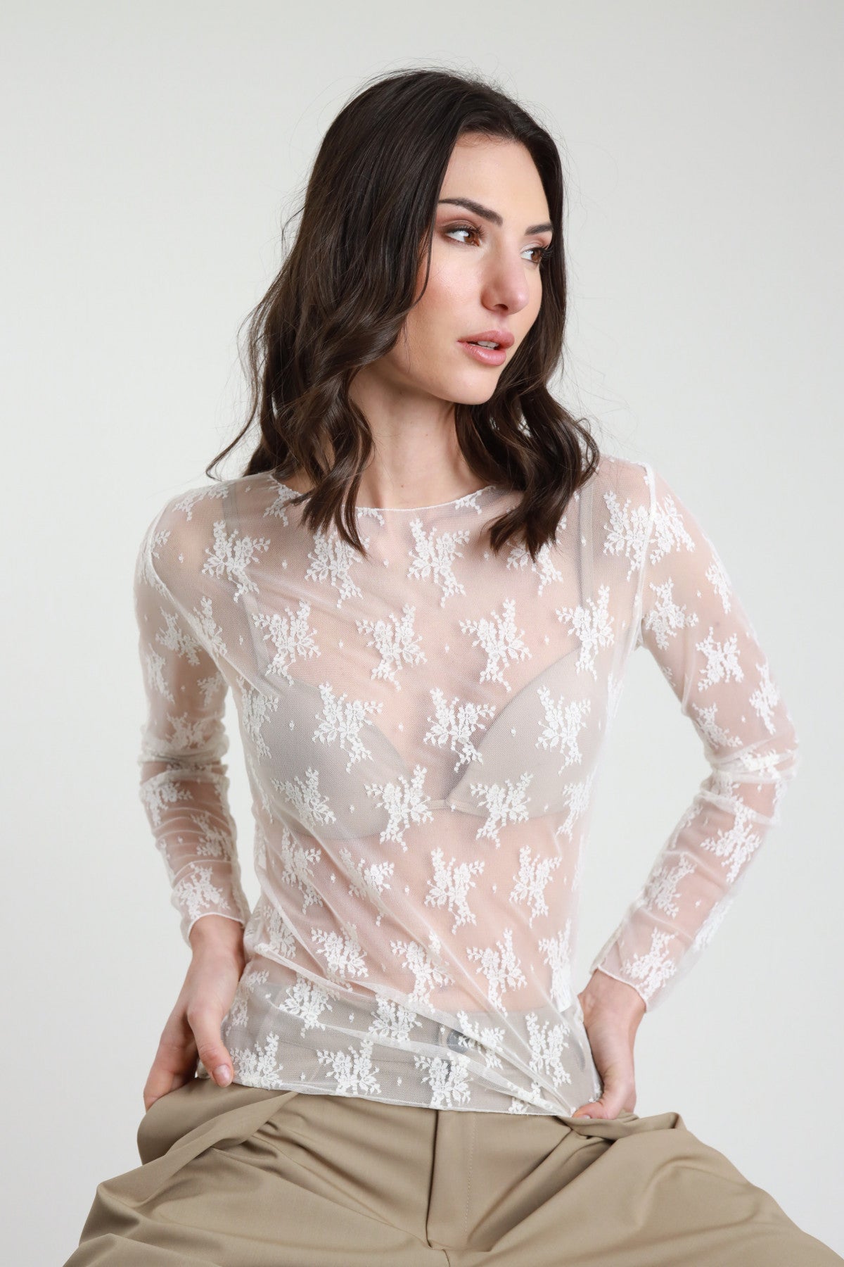 SUSY MIX MAGLIETTA PIZZO LATTE