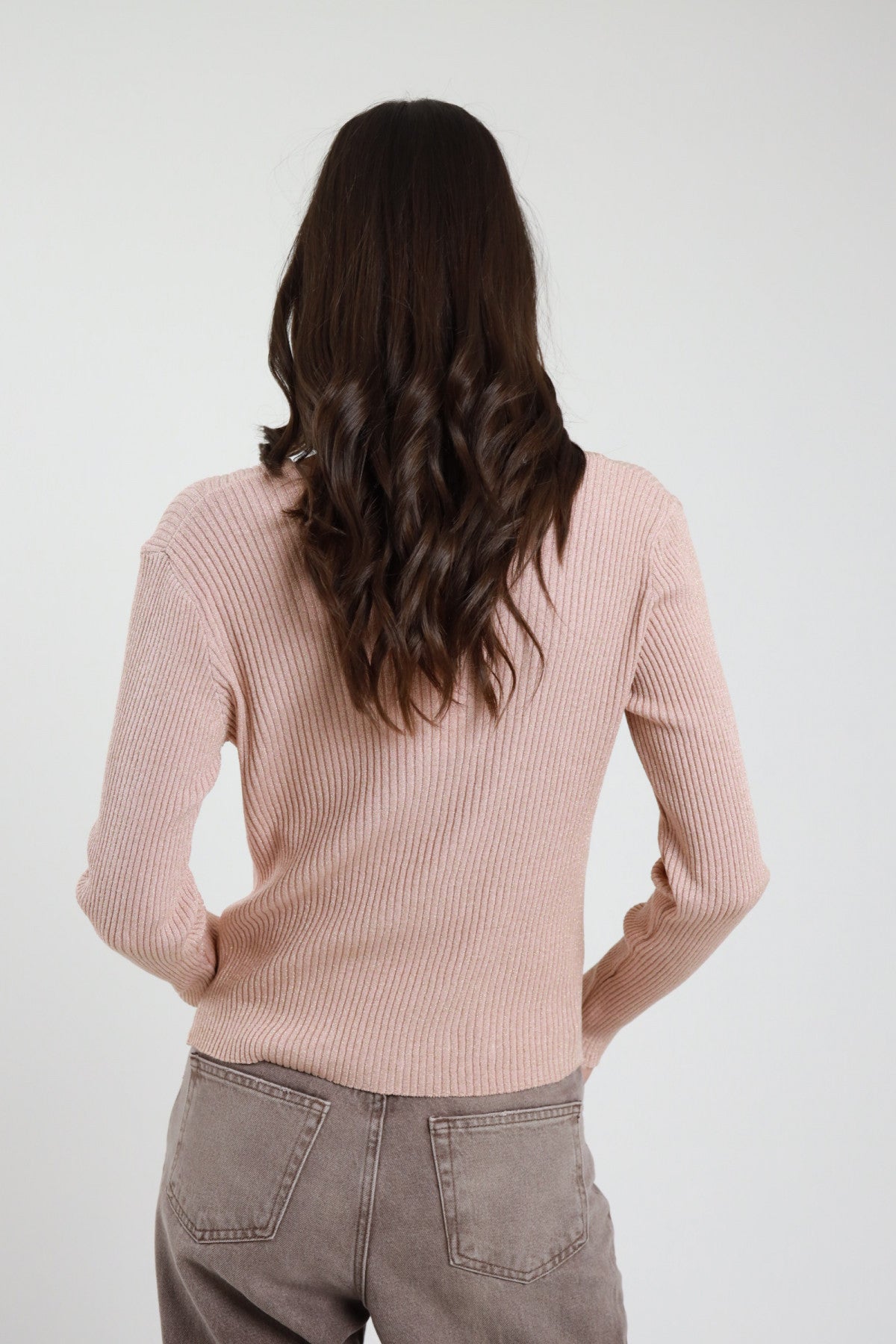 SUSY MIX CARDIGAN LUREX ROSA CIPRIA
