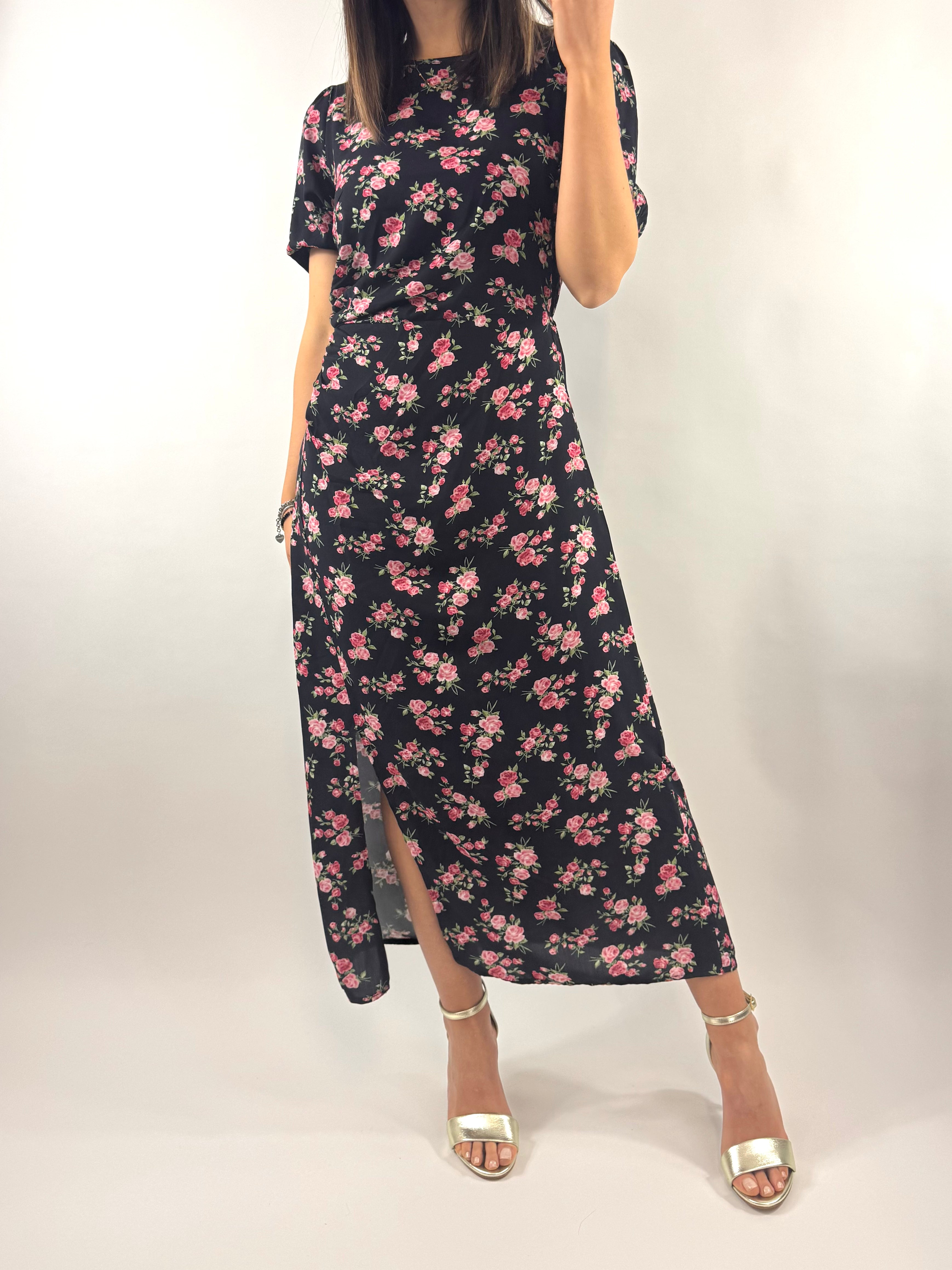 SUSY MIX ABITO LUNGO FIORI NERO