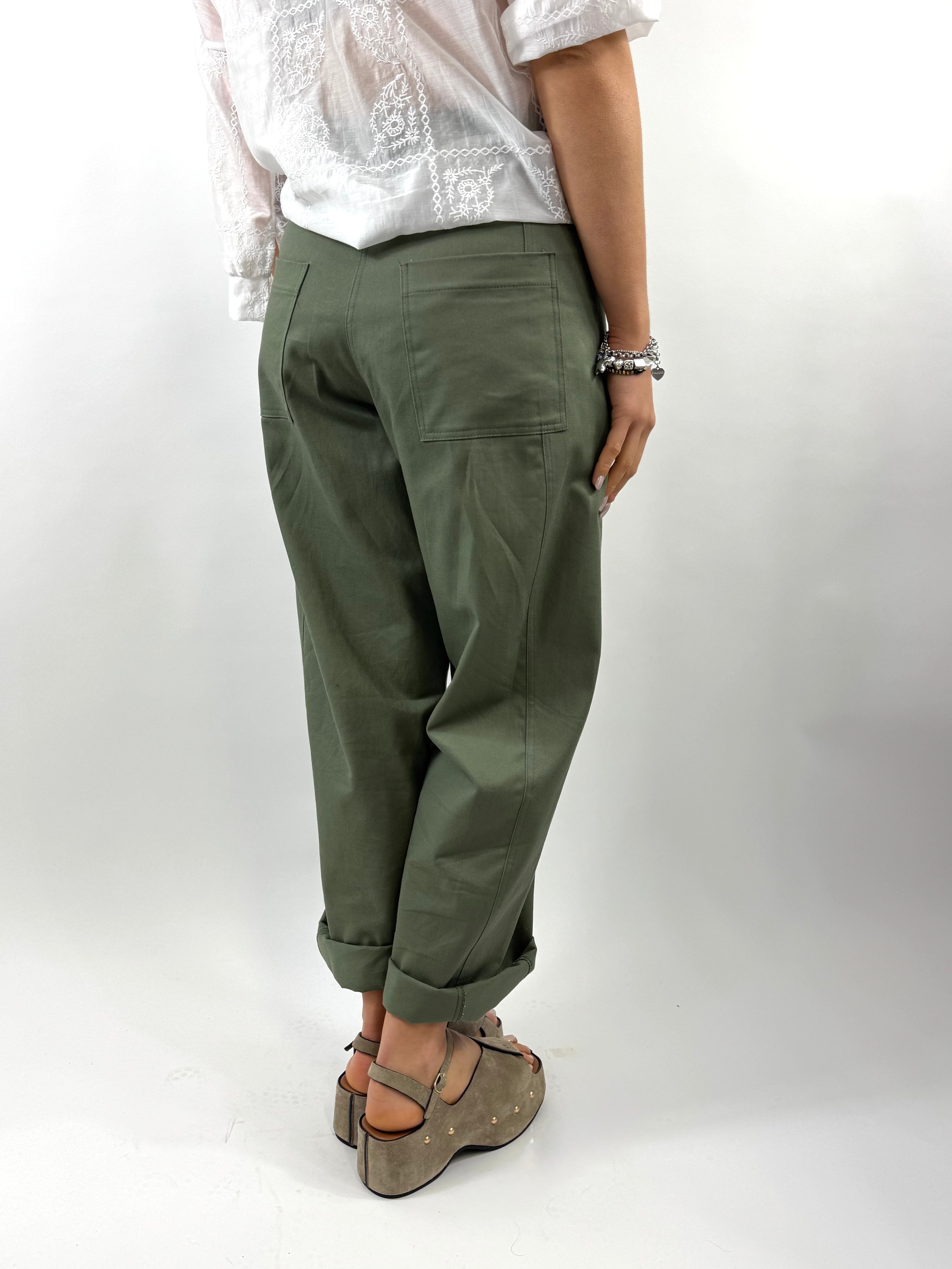 SUSY MIX PANTALONE BALOON VERDE MILITARE
