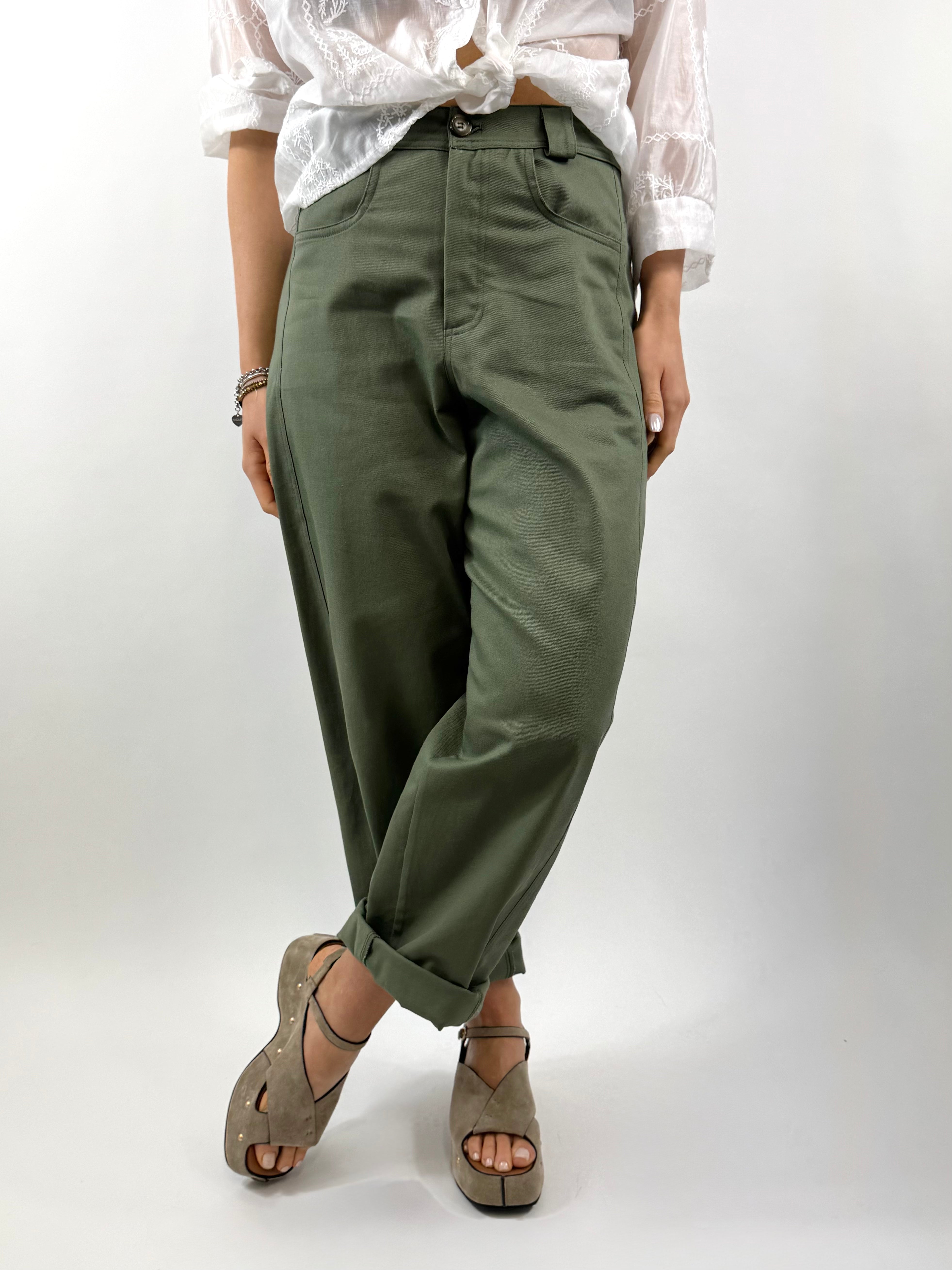 SUSY MIX PANTALONE BALOON VERDE MILITARE