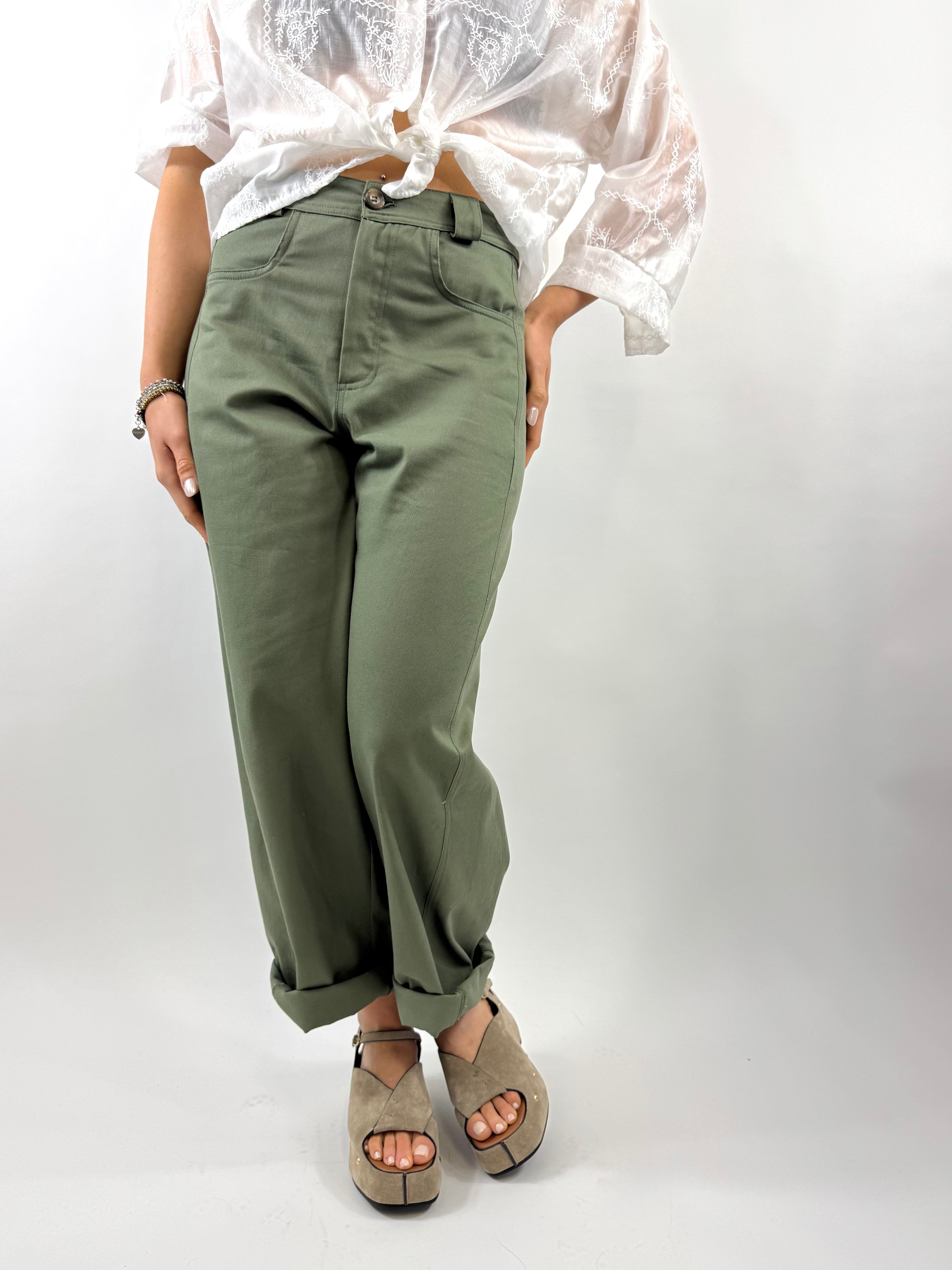 SUSY MIX PANTALONE BALOON VERDE MILITARE