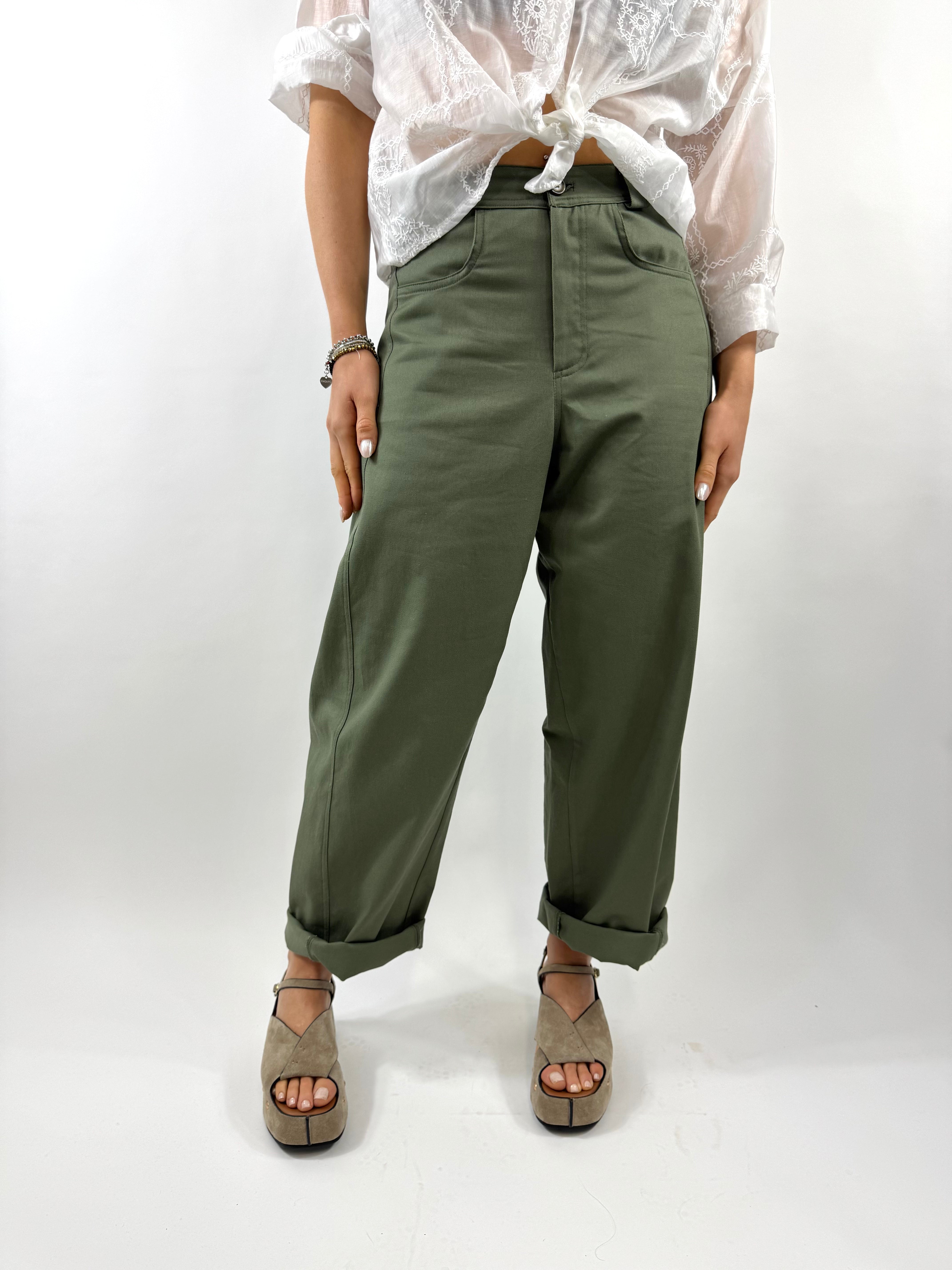 SUSY MIX PANTALONE BALOON VERDE MILITARE
