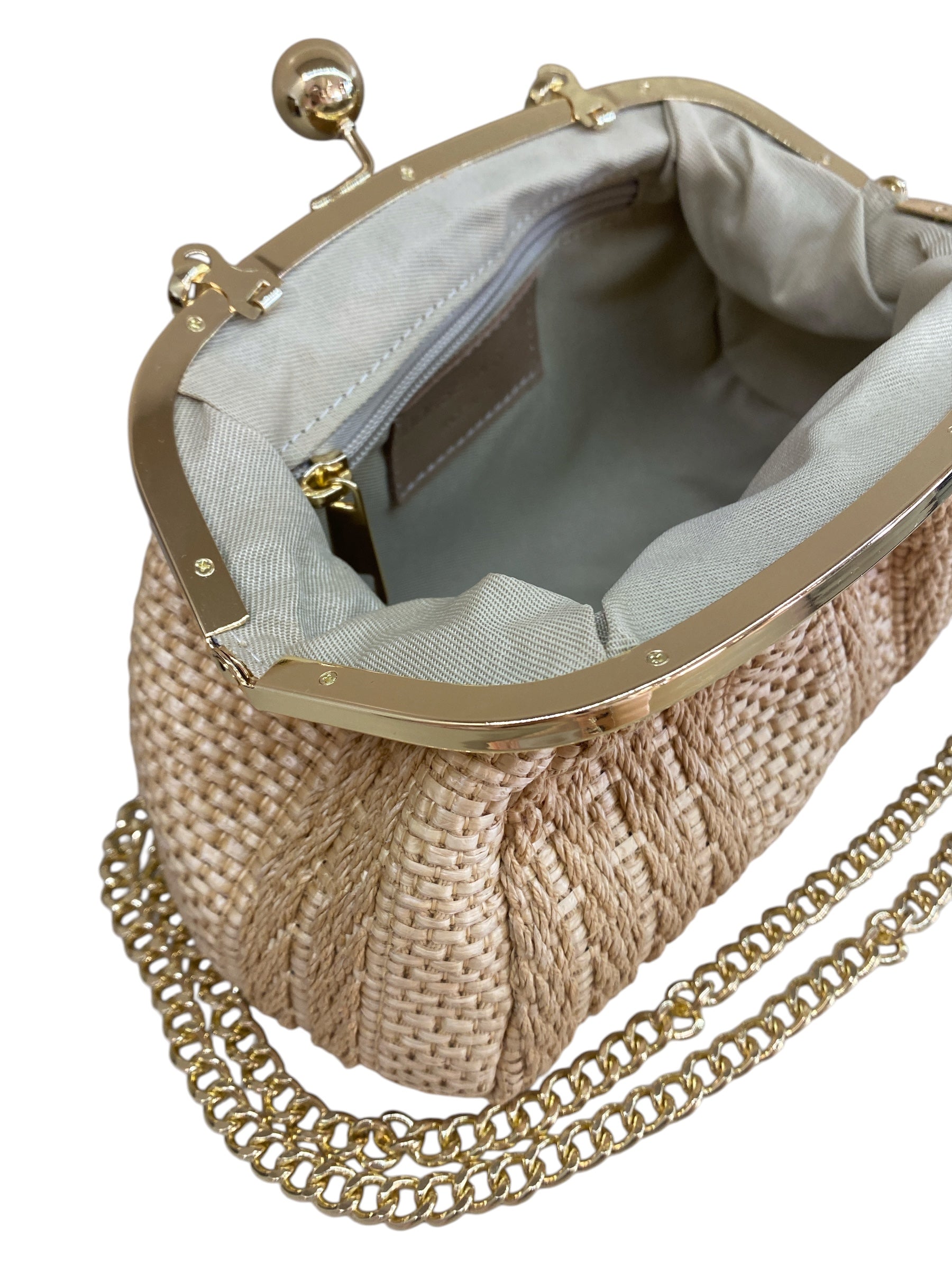 CECILE POCHETTE PASTICCINO RAFIA NATURALE