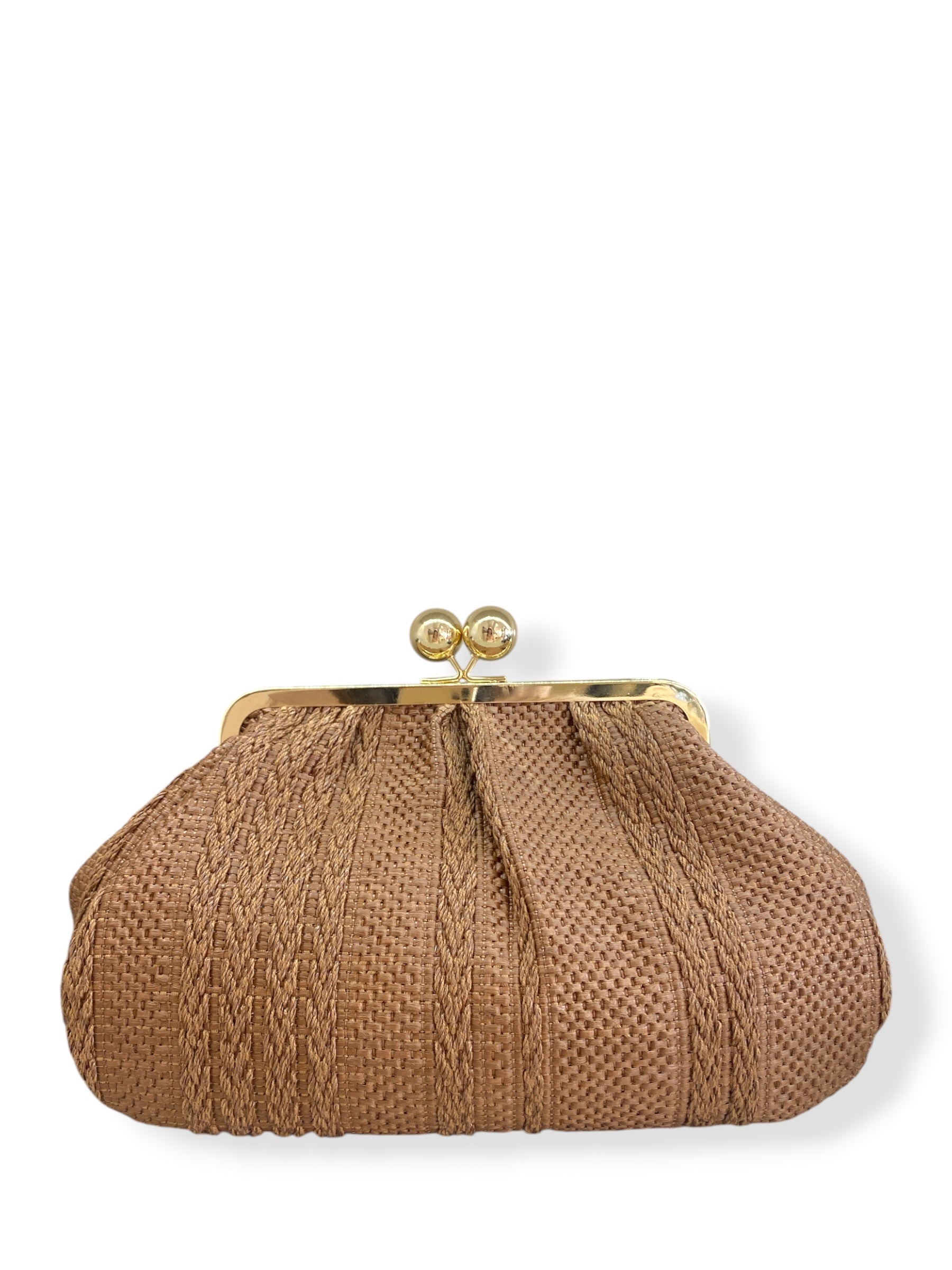 CECILE POCHETTE PASTICCINO RAFIA CUOIO