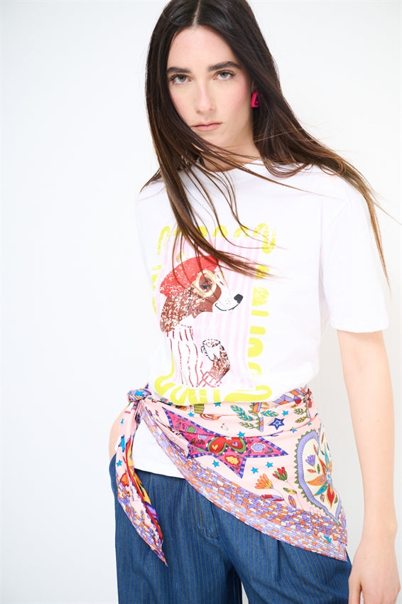 KIKISIX T-SHIRT STAMPA CANE