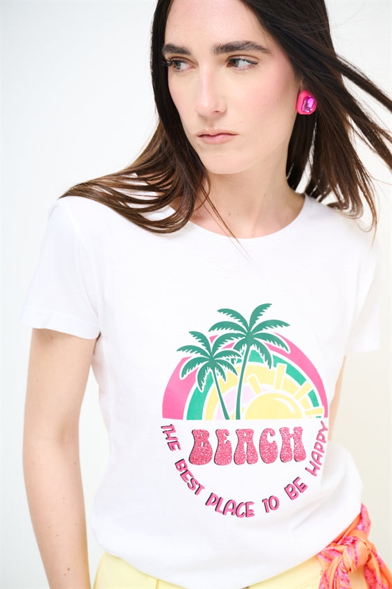 KIKISIX T-SHIRT STAMPA BEACH