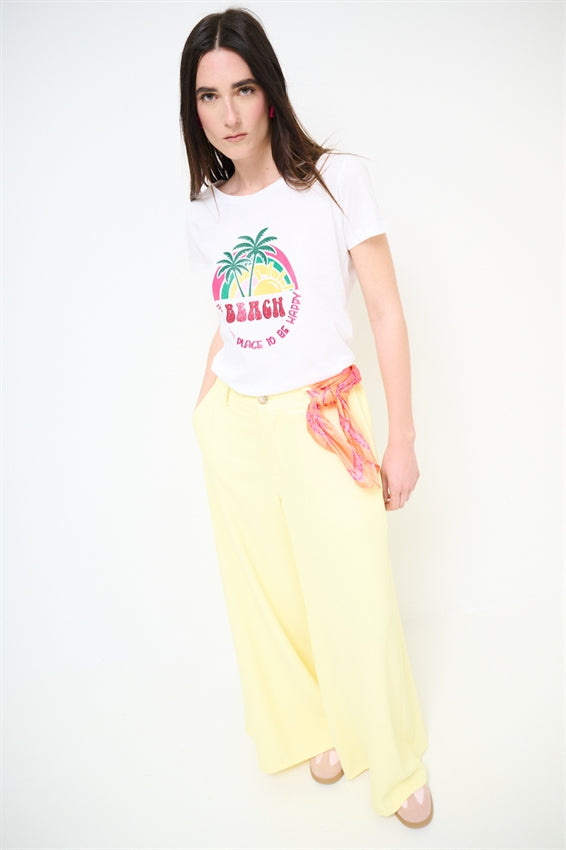 KIKISIX T-SHIRT STAMPA BEACH